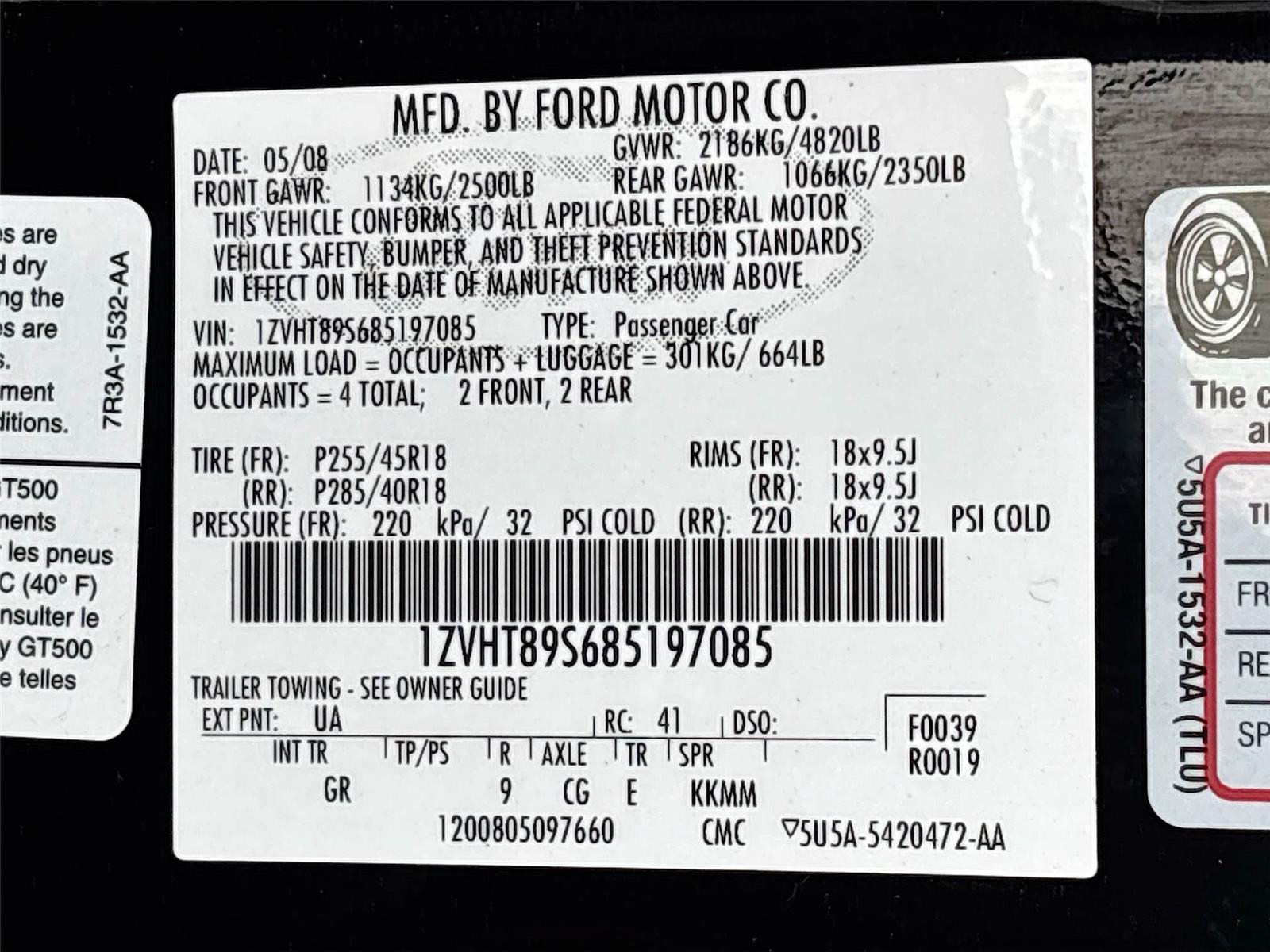 2008 Ford Mustang Shelby GT500