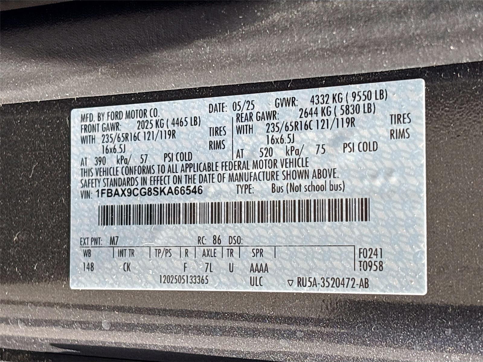 2025 Ford Transit 9 Passenger Waldoch Landmark XL Waldoch Landmark