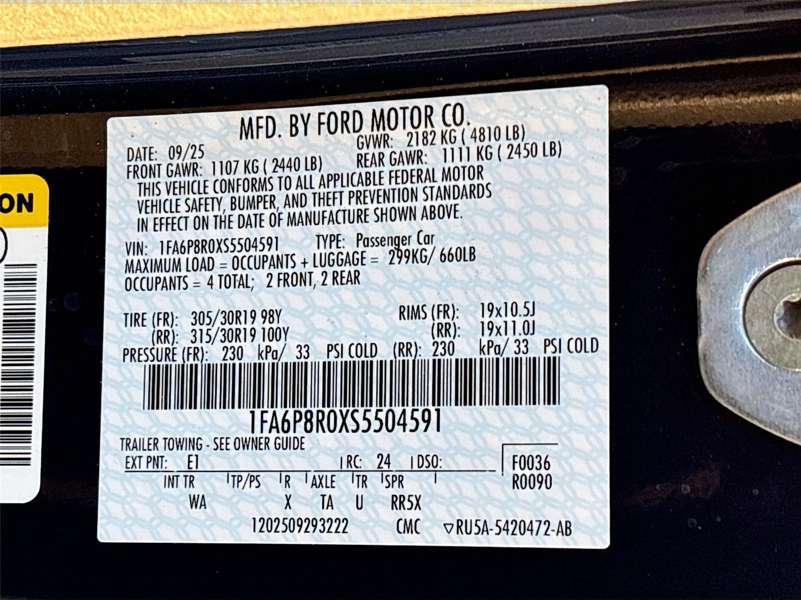 2025 Ford Mustang Dark Horse