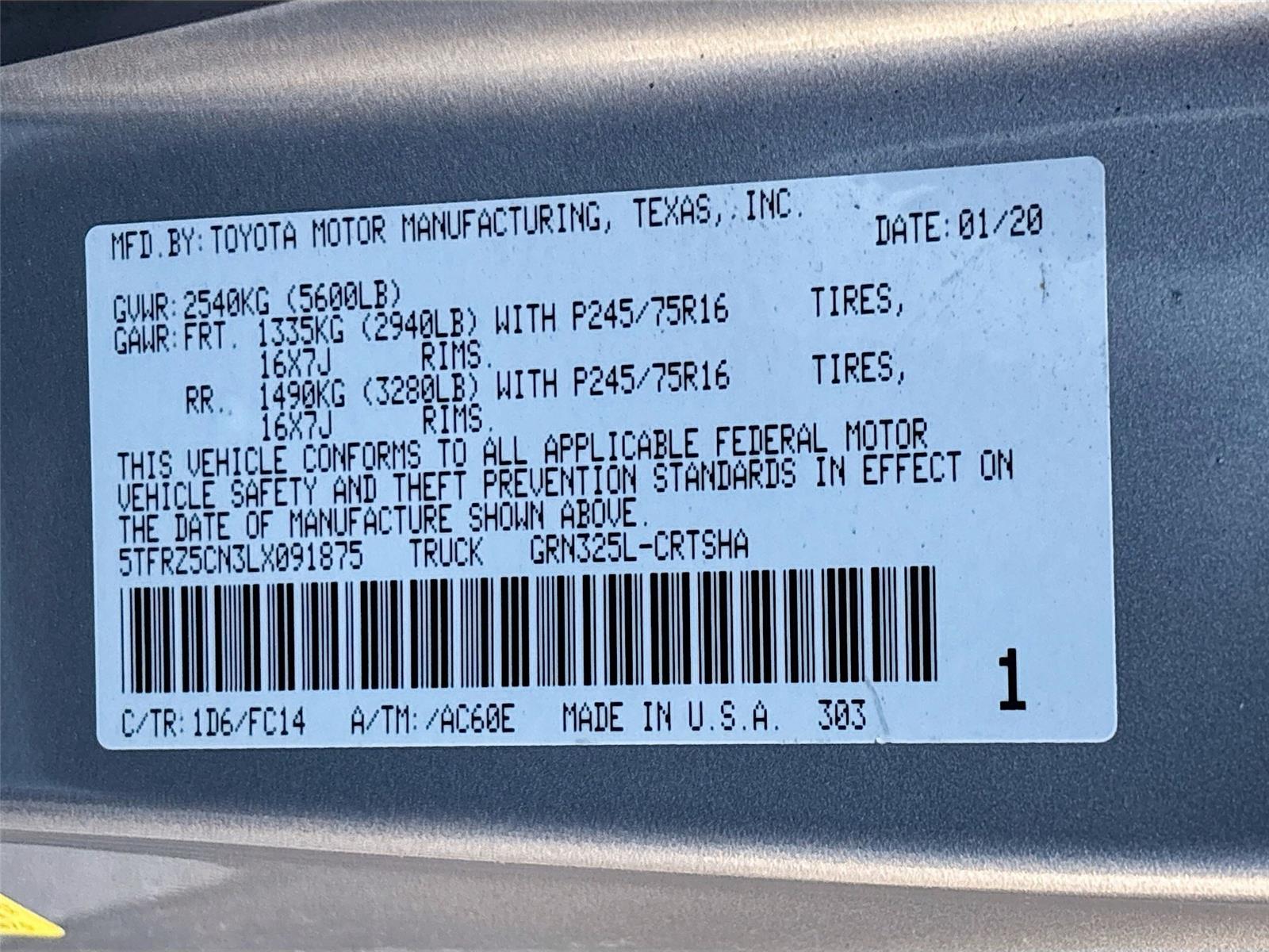 2020 Toyota Tacoma SR5