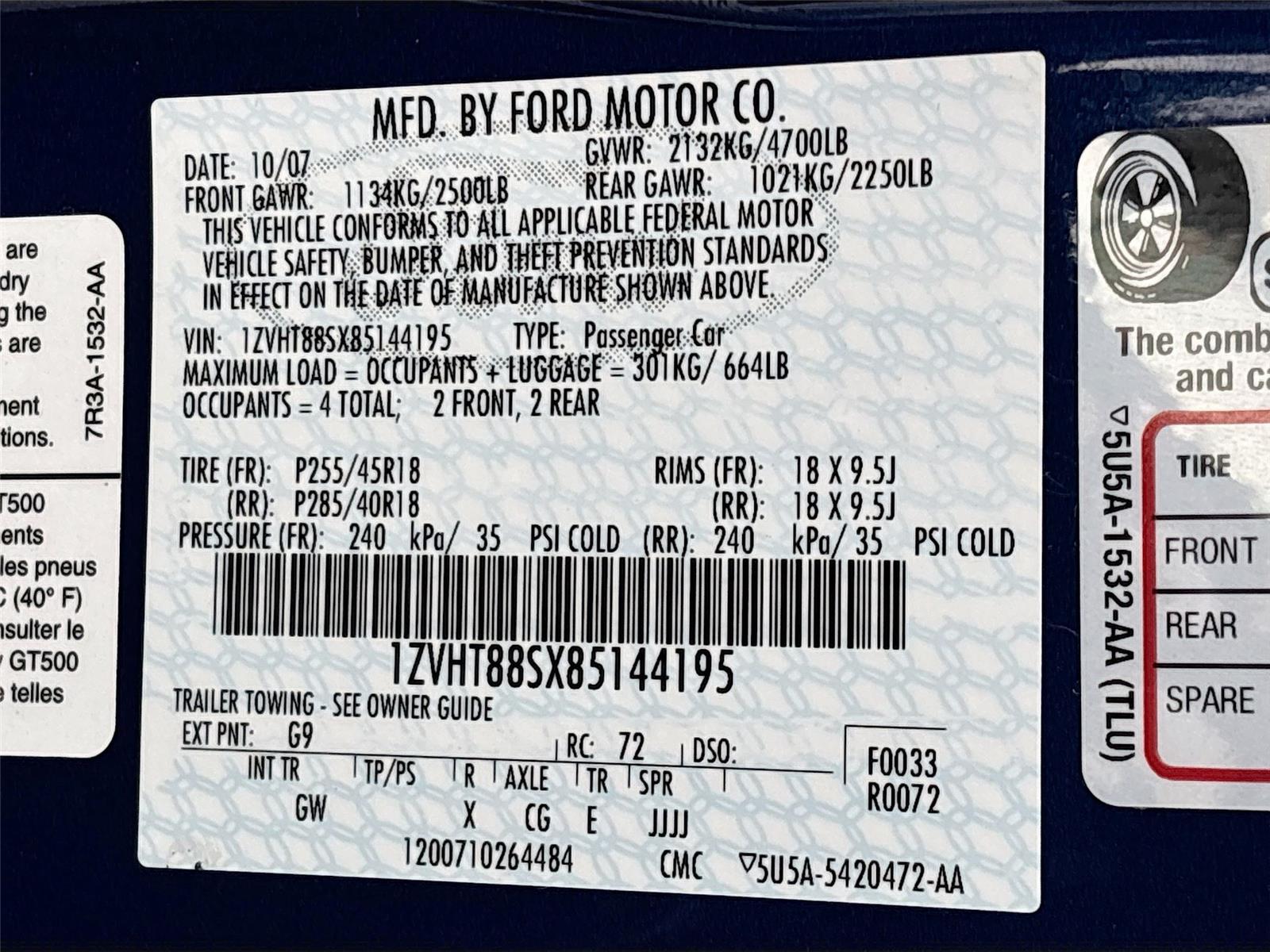 2008 Ford Mustang Shelby GT500