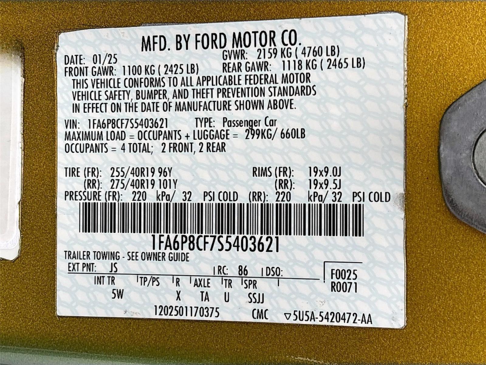 2025 Ford Mustang GT Premium RTR Spec 3