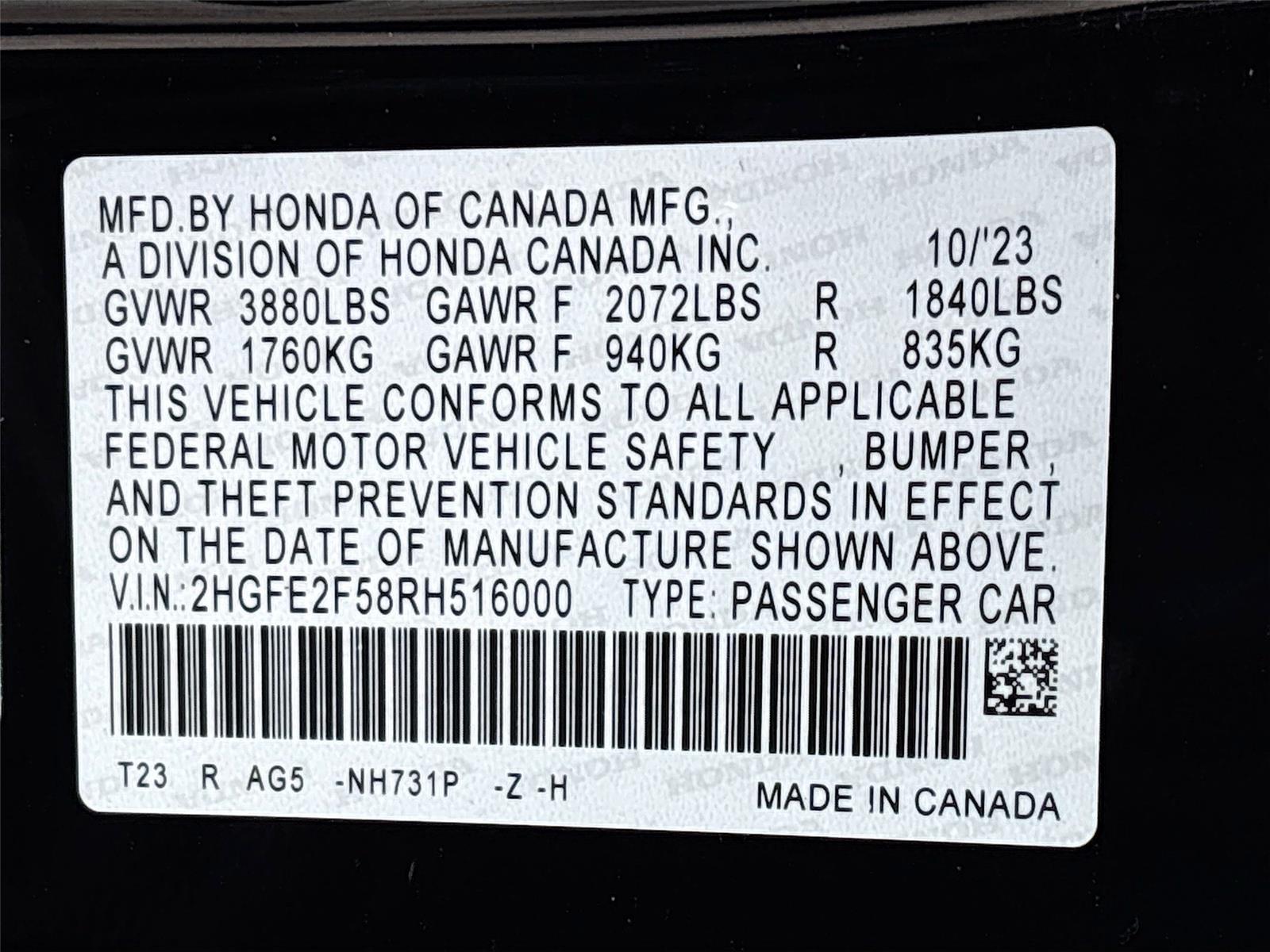 2024 Honda Civic Sport