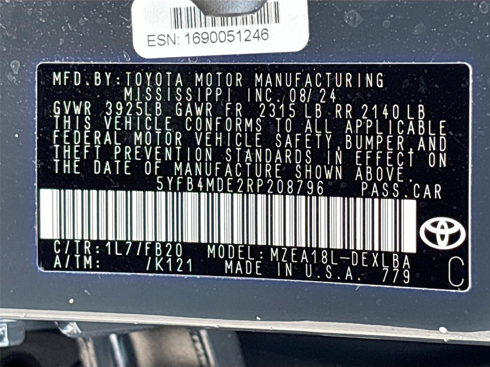 2024 Toyota Corolla LE