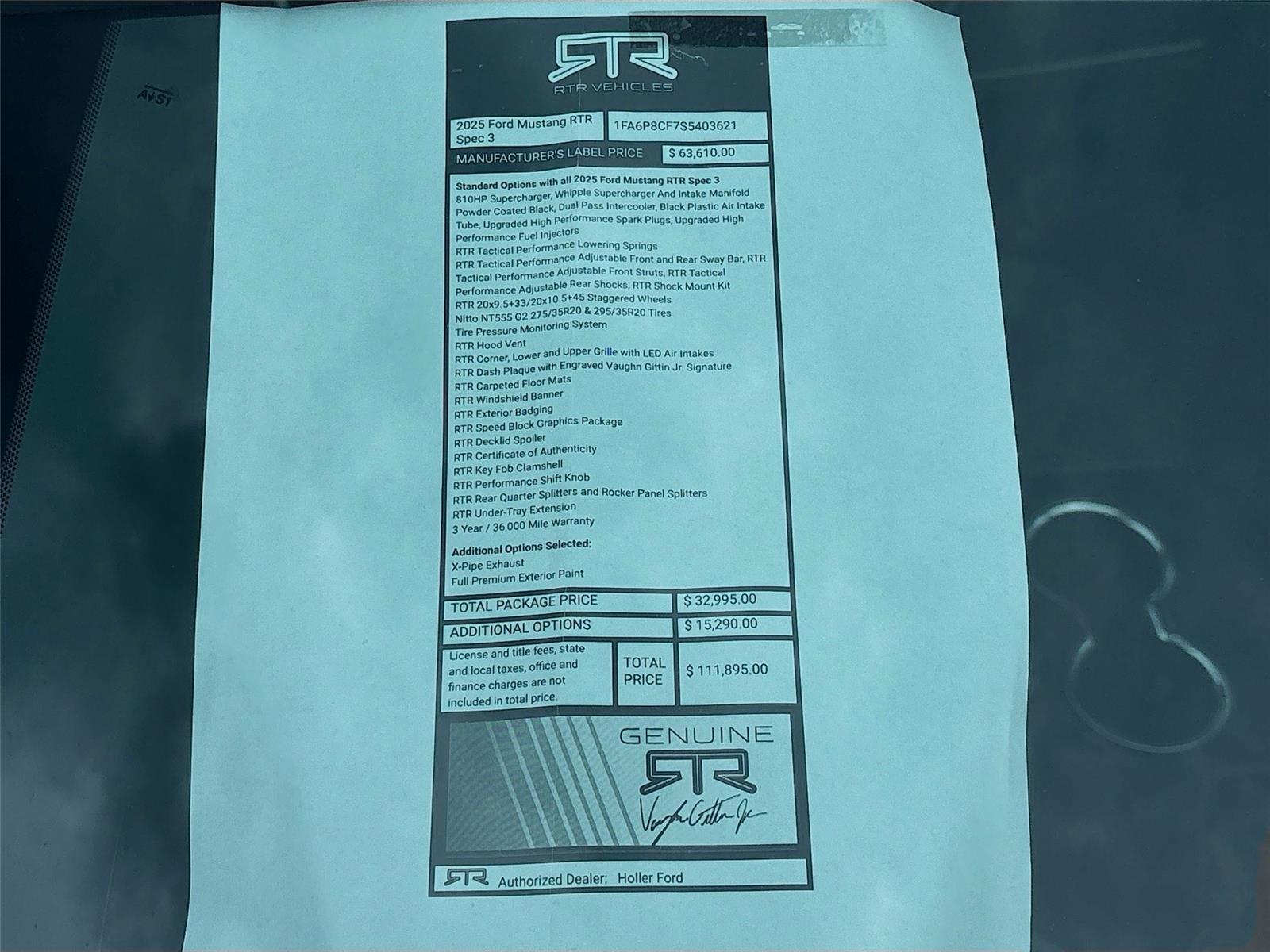 2025 Ford Mustang GT Premium RTR Spec 3