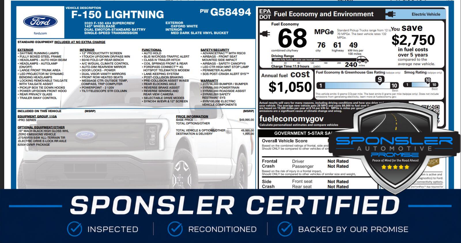 2023 Ford F-150 Lightning Pro SuperCrew AWD