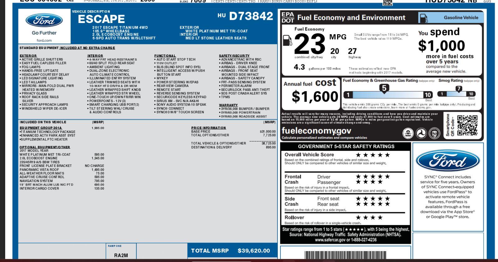 2017 Ford Escape Titanium AWD