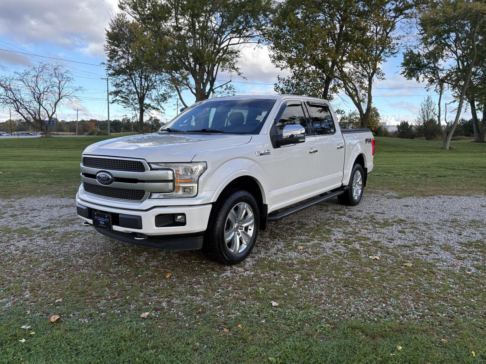 White Platinum Metallic Tri-Coat 2018 Ford F-150 Pickup Truck Four-Wheel Drive Automatic
