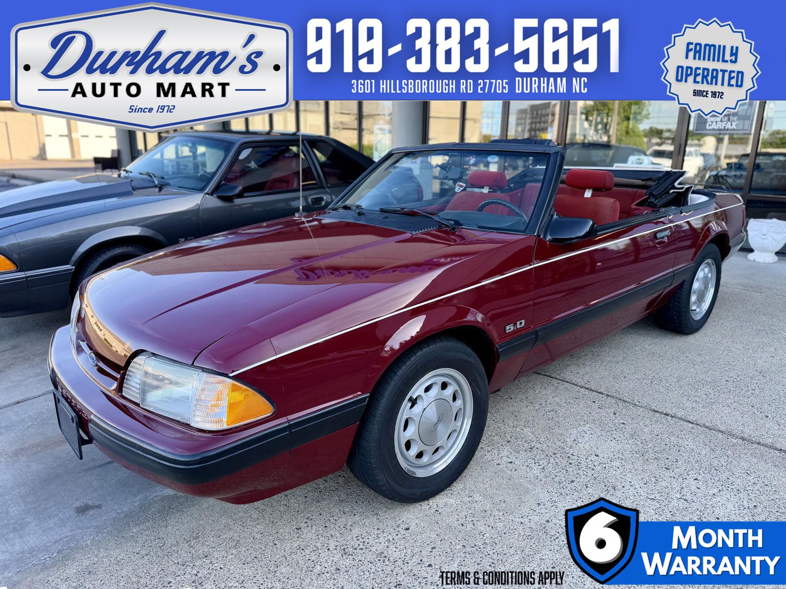 Burgandy 1988 Ford Mustang LX Convertible RWD Convertible Rear-Wheel Drive Automatic