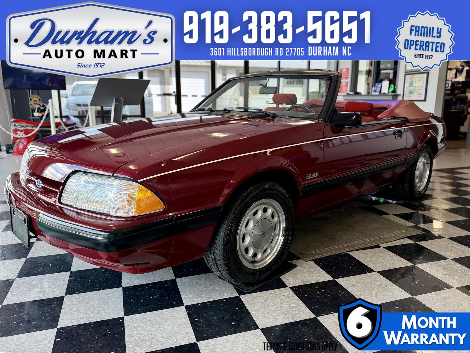 Burgandy 1988 Ford Mustang LX Convertible RWD Convertible Rear-Wheel Drive Automatic
