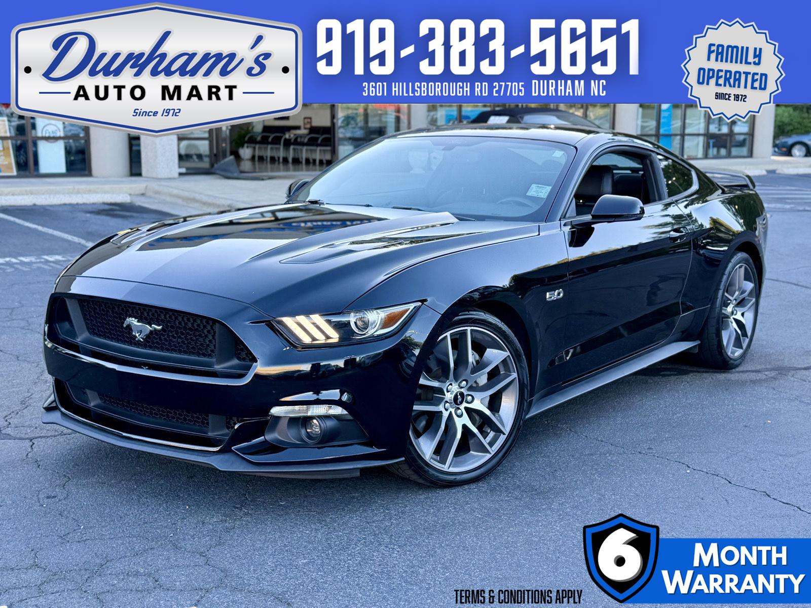 Black 2015 Ford Mustang Coupe Rear-Wheel Drive 6-Speed Manual