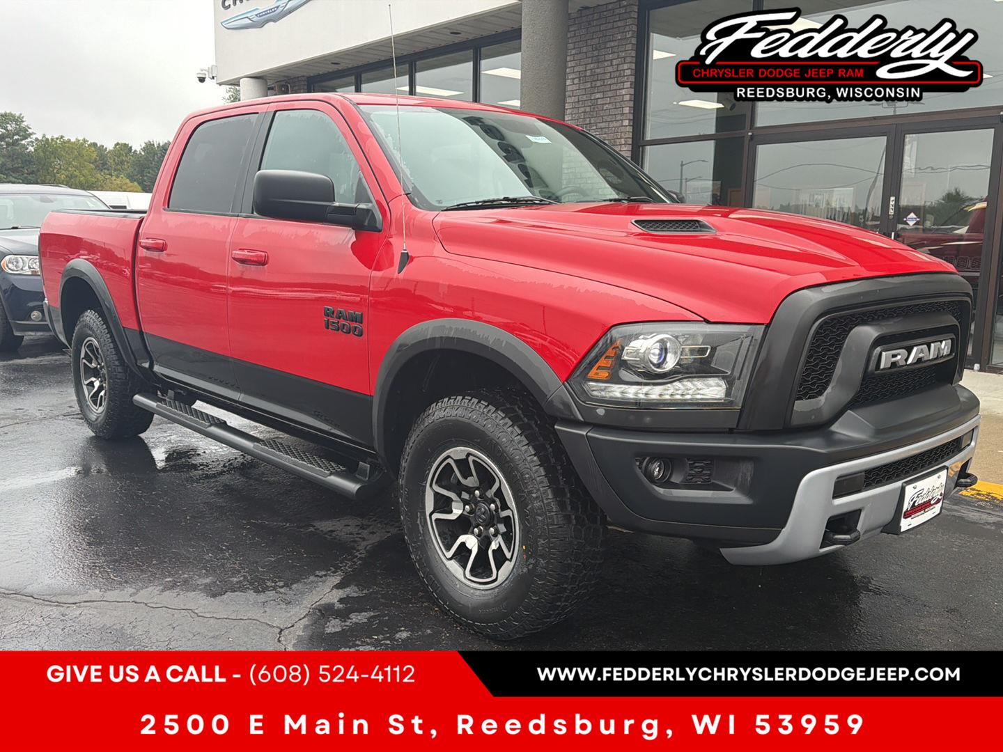 Flame Red 2017 RAM 1500 Pickup Truck Four-Wheel Drive 8-Speed Automatic