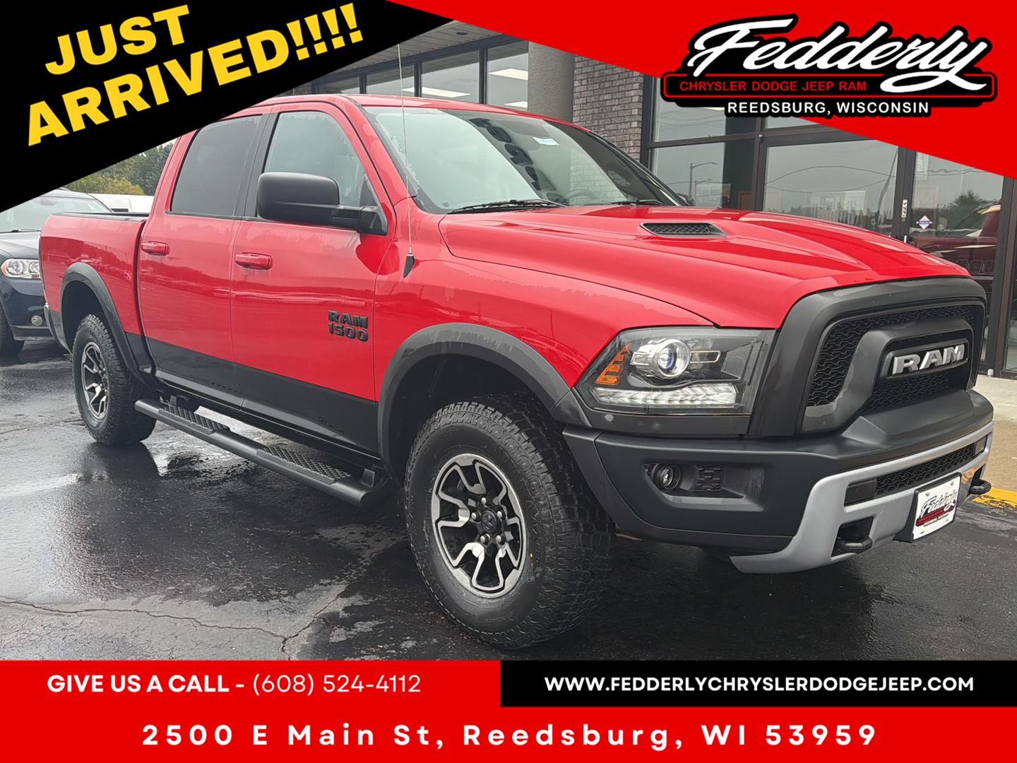 Flame Red 2017 RAM 1500 Pickup Truck Four-Wheel Drive 8-Speed Automatic