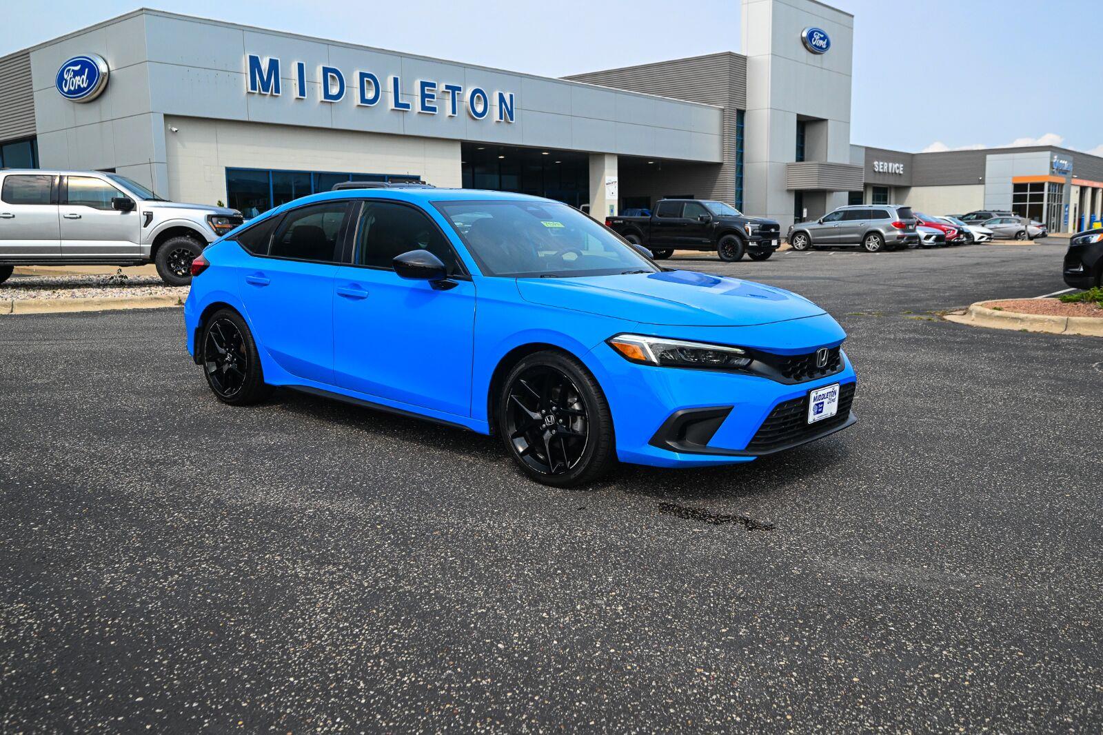 Boost Blue Pearl 2023 Honda Civic Hatchback Hatchback Front-Wheel Drive Continuously Variable Transmission