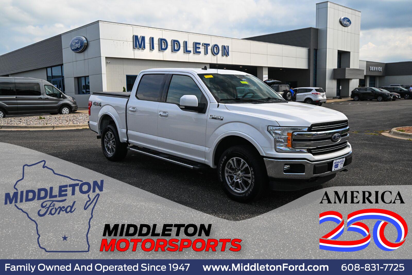 White Platinum Metallic Tri-Coat 2019 Ford F-150 Pickup Truck Four-Wheel Drive Automatic