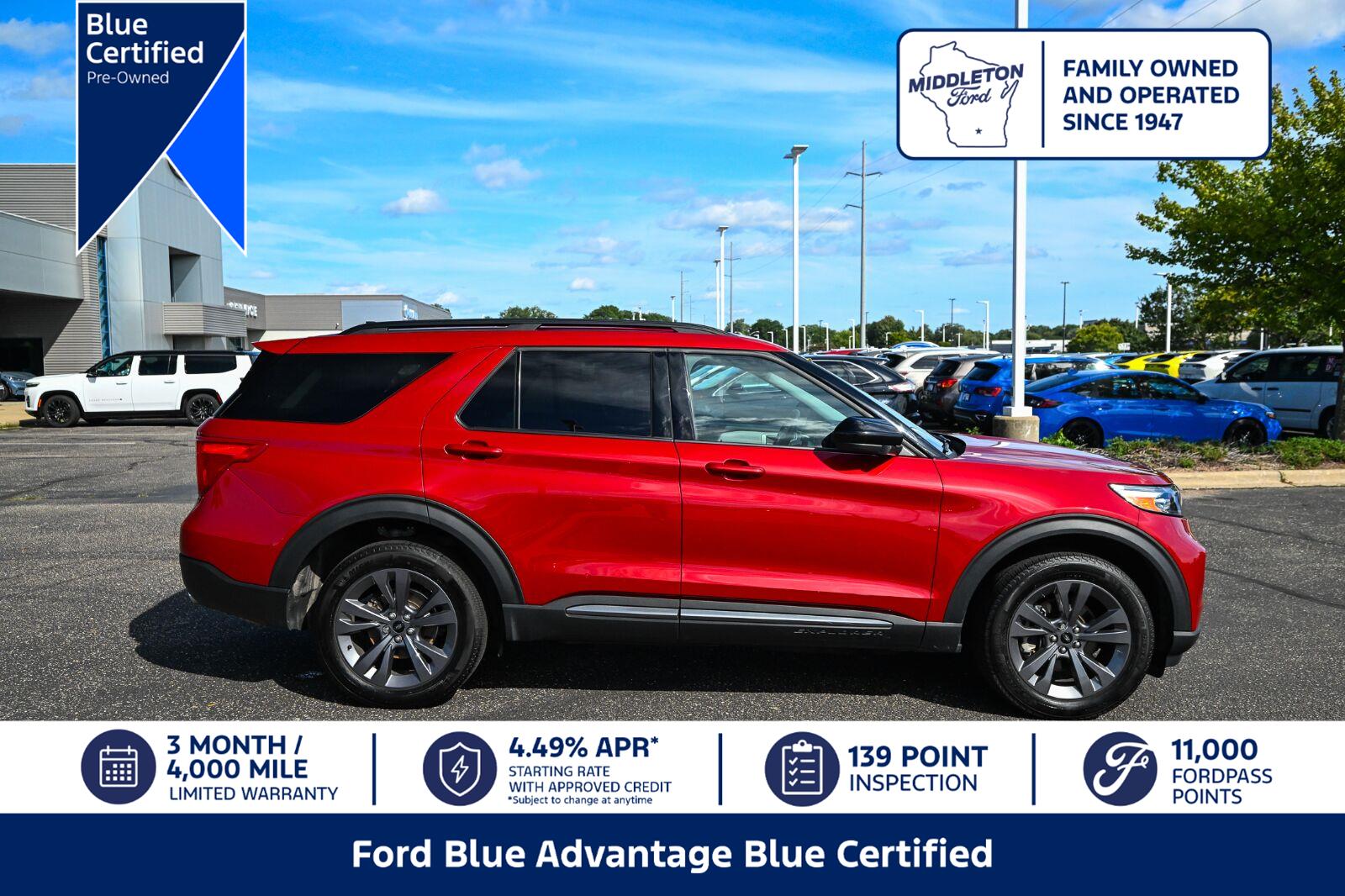Rapid Red Metallic Tinted Clearcoat 2024 Ford Explorer SUV / Crossover All-Wheel Drive Automatic
