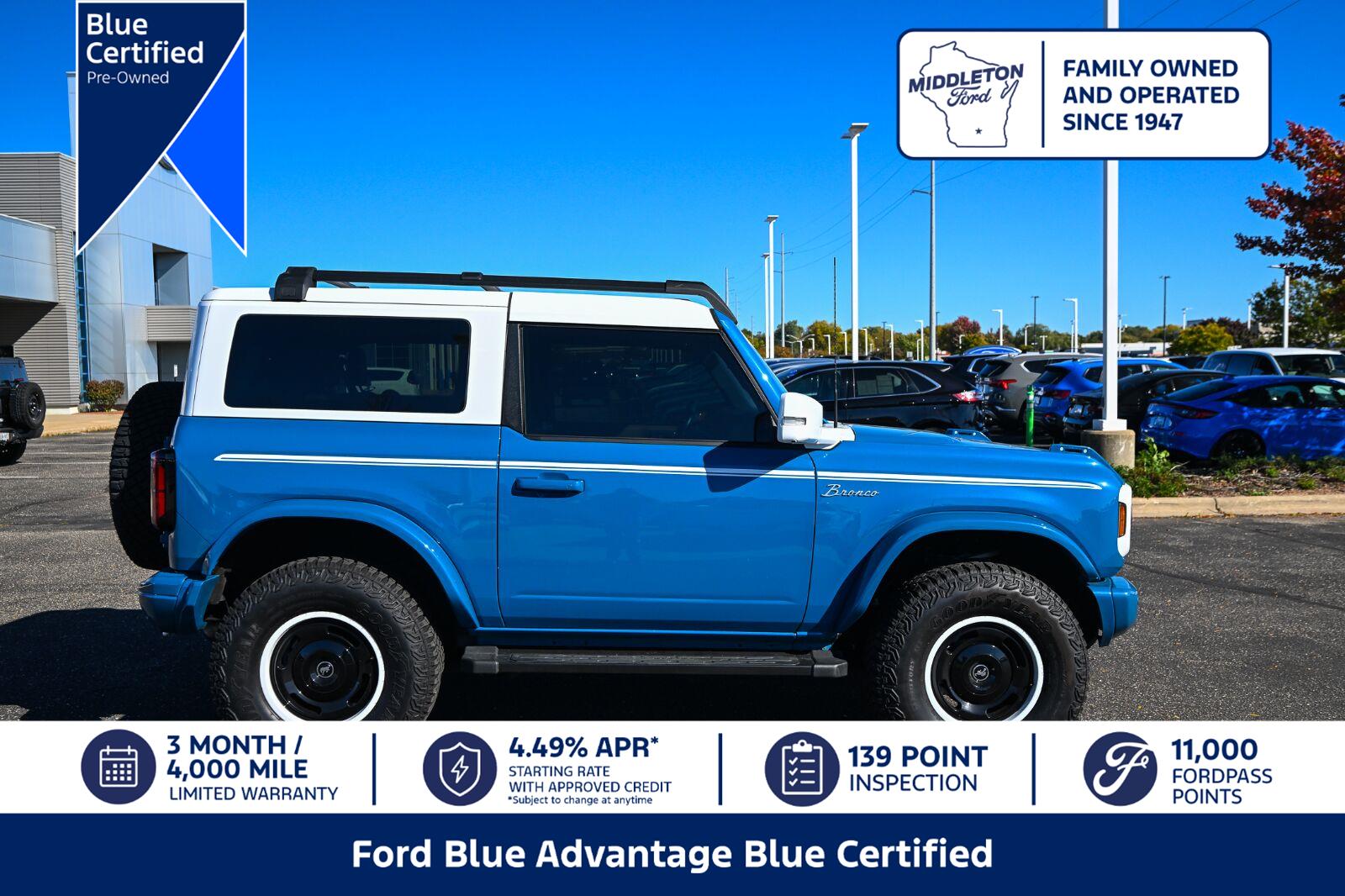 Peak Blue 2024 Ford Bronco SUV / Crossover Four-Wheel Drive Automatic