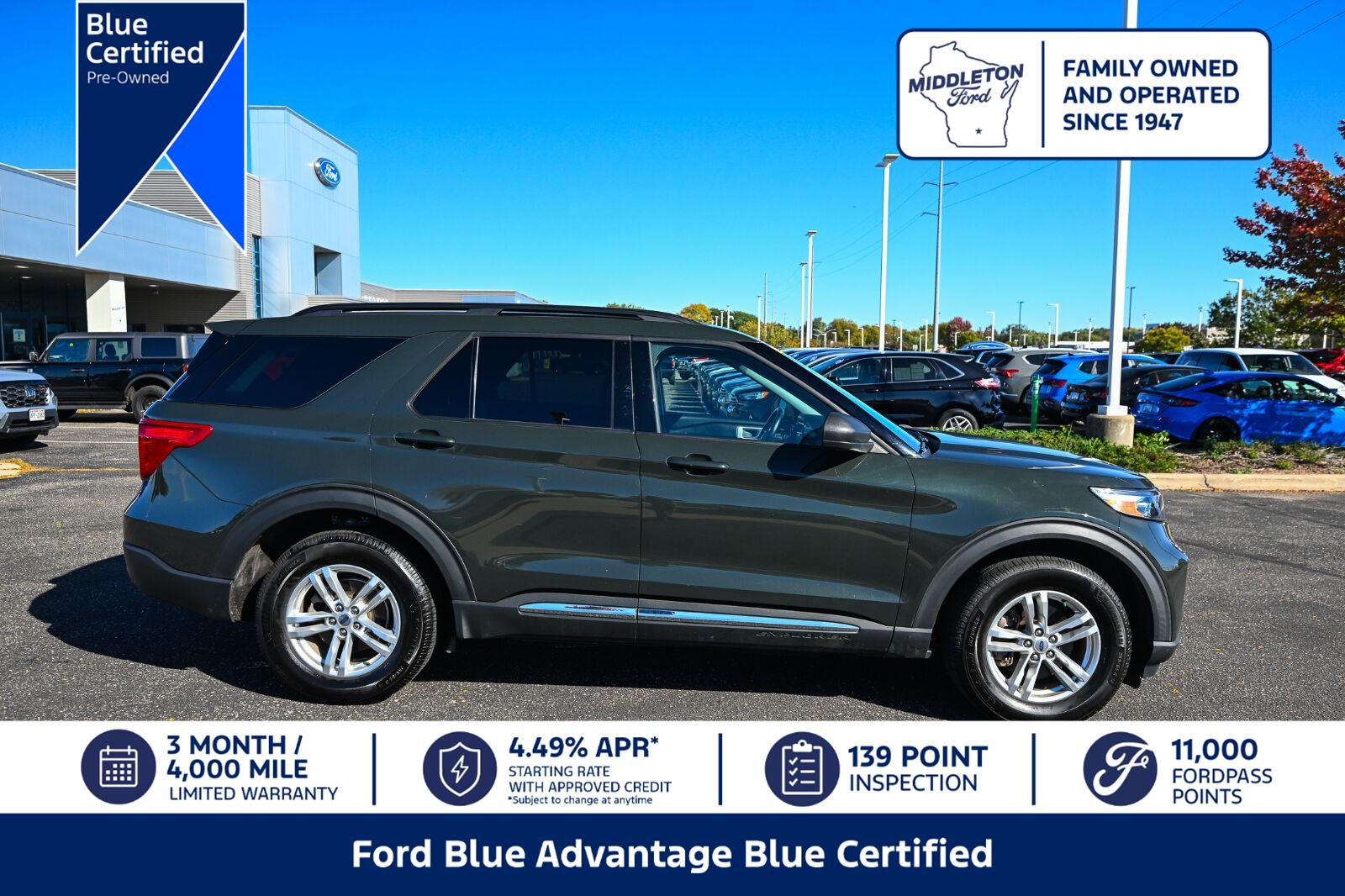 Forged Green 2022 Ford Explorer SUV / Crossover All-Wheel Drive Automatic