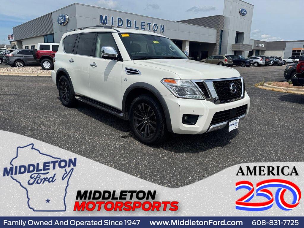 Pearl White 2018 Nissan Armada SUV / Crossover Four-Wheel Drive Automatic