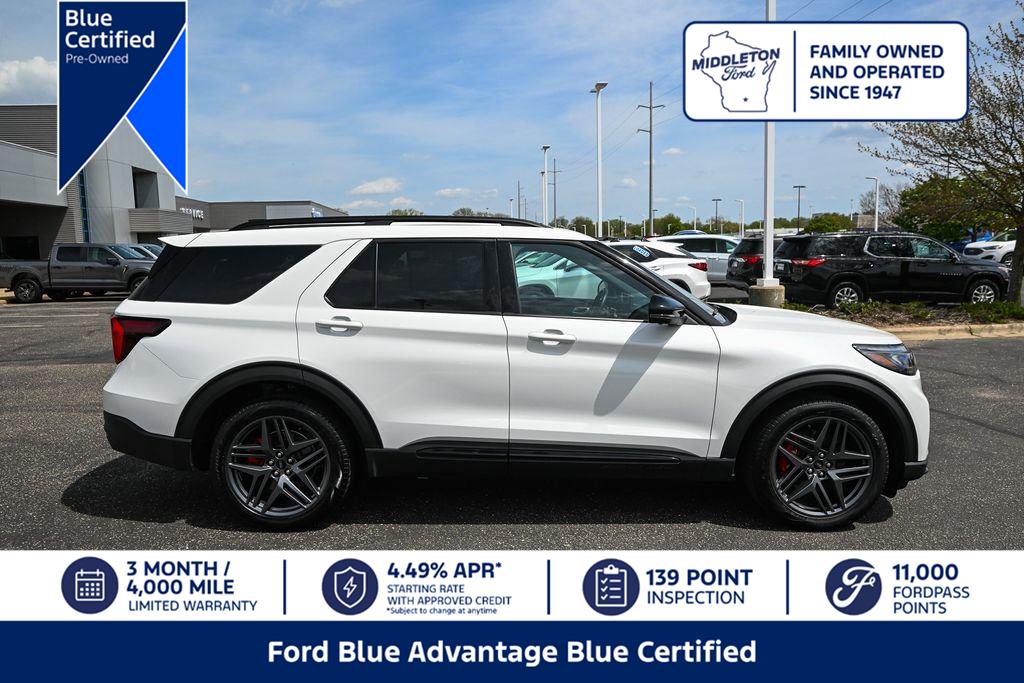 Star White Metallic Tri-Coat 2025 Ford Explorer SUV / Crossover All-Wheel Drive Automatic