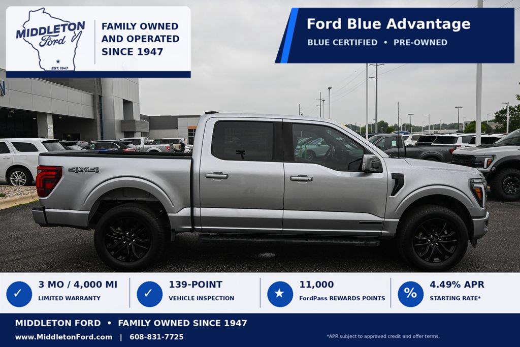 Iconic Silver 2024 Ford F-150 Pickup Truck Four-Wheel Drive Automatic