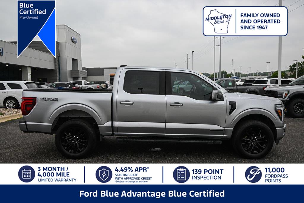 Iconic Silver 2024 Ford F-150 Pickup Truck Four-Wheel Drive Automatic