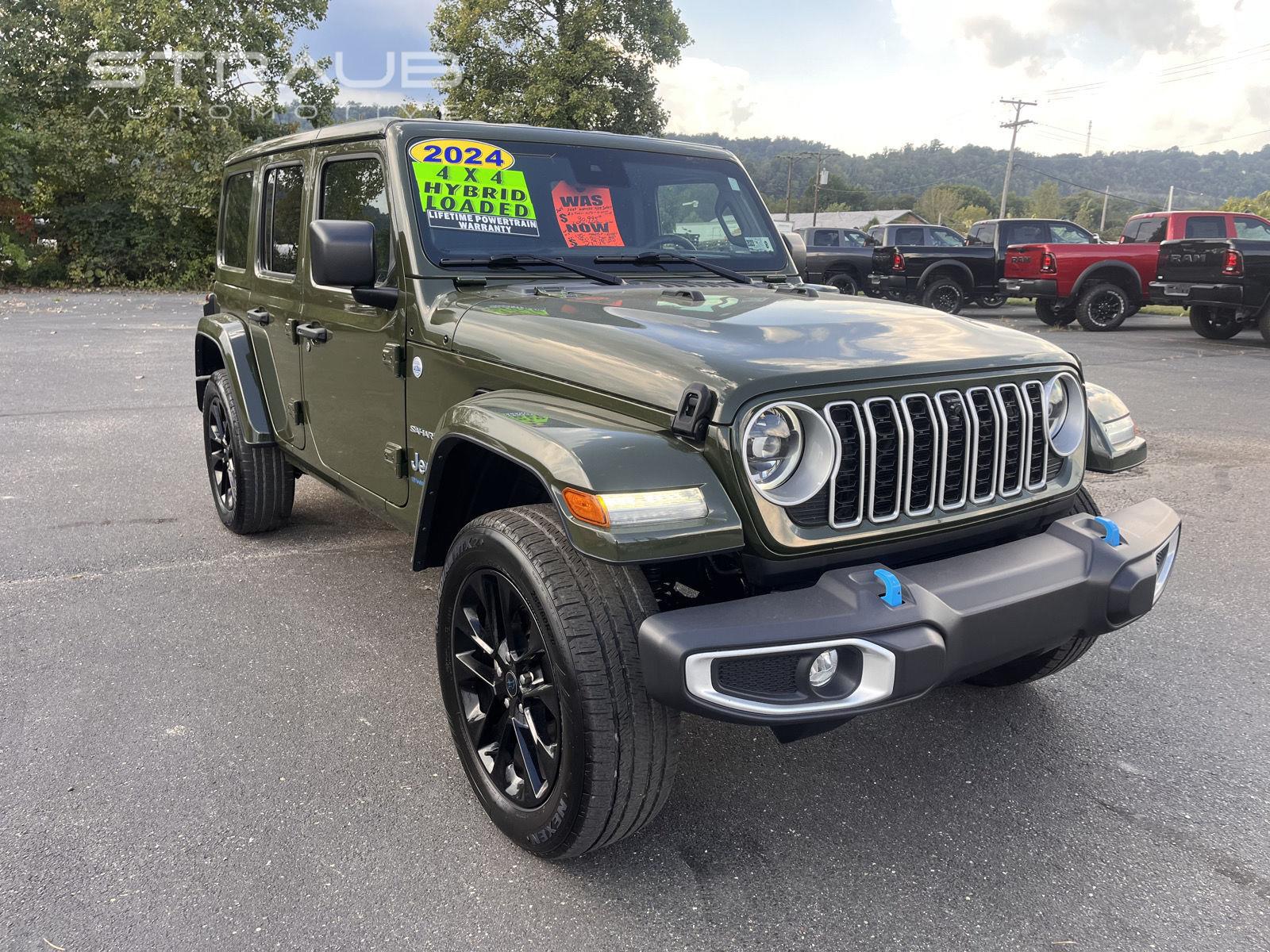 Sarge Green Clearcoat 2024 Jeep Wrangler 4xe SUV / Crossover Four-Wheel Drive 8-Speed Automatic