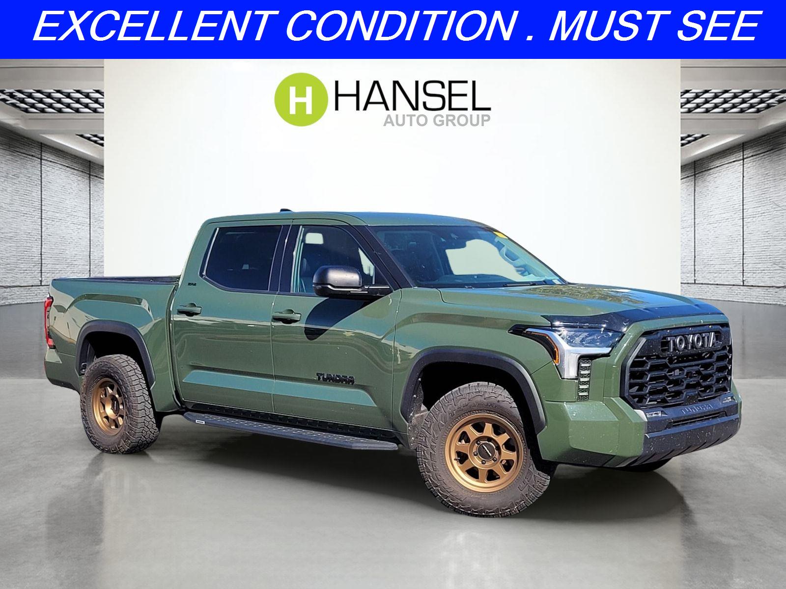 Army Green 2022 Toyota Tundra SR5 CrewMax Cab 4WD Pickup Truck Four-Wheel Drive Automatic