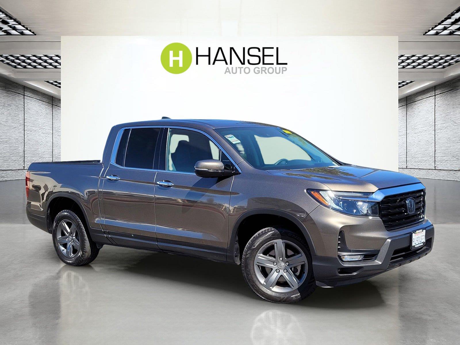 Pacific Pewter Metallic 2022 Honda Ridgeline Pickup Truck All-Wheel Drive 9-Speed Automatic