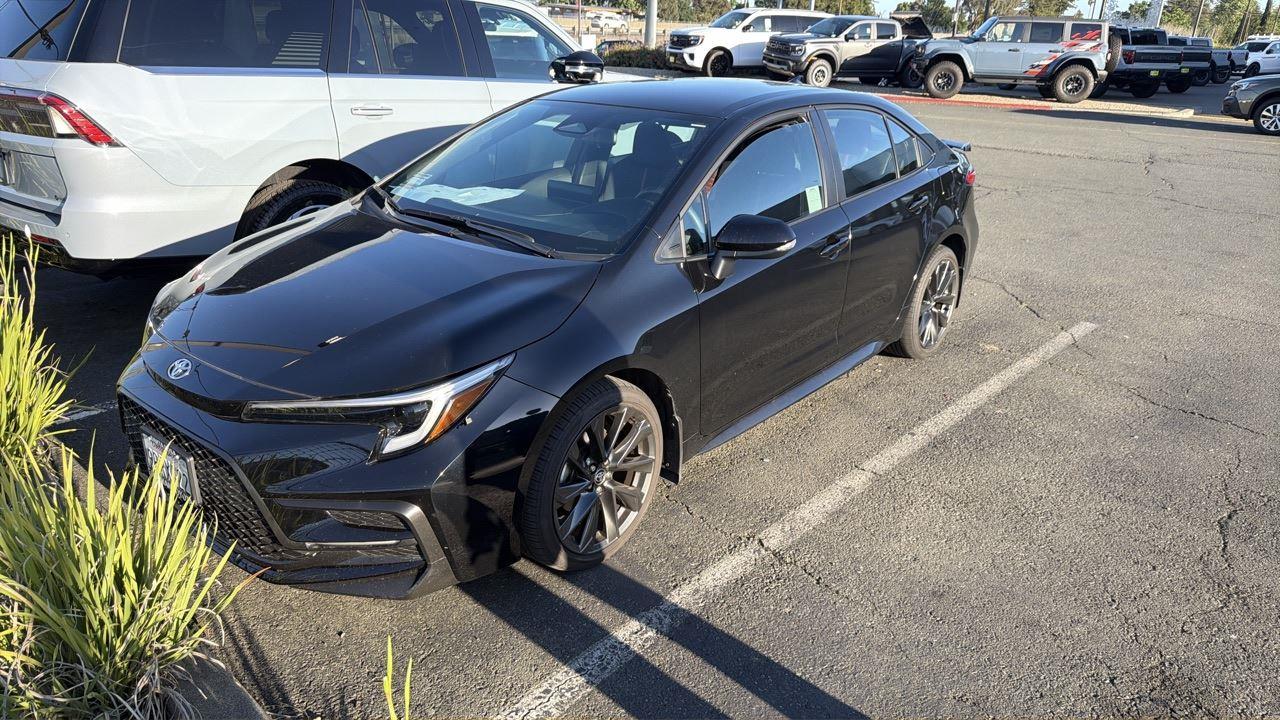 Midnight Black Metallic 2025 Toyota Corolla SE FWD Sedan Front-Wheel Drive Continuously Variable Transmission