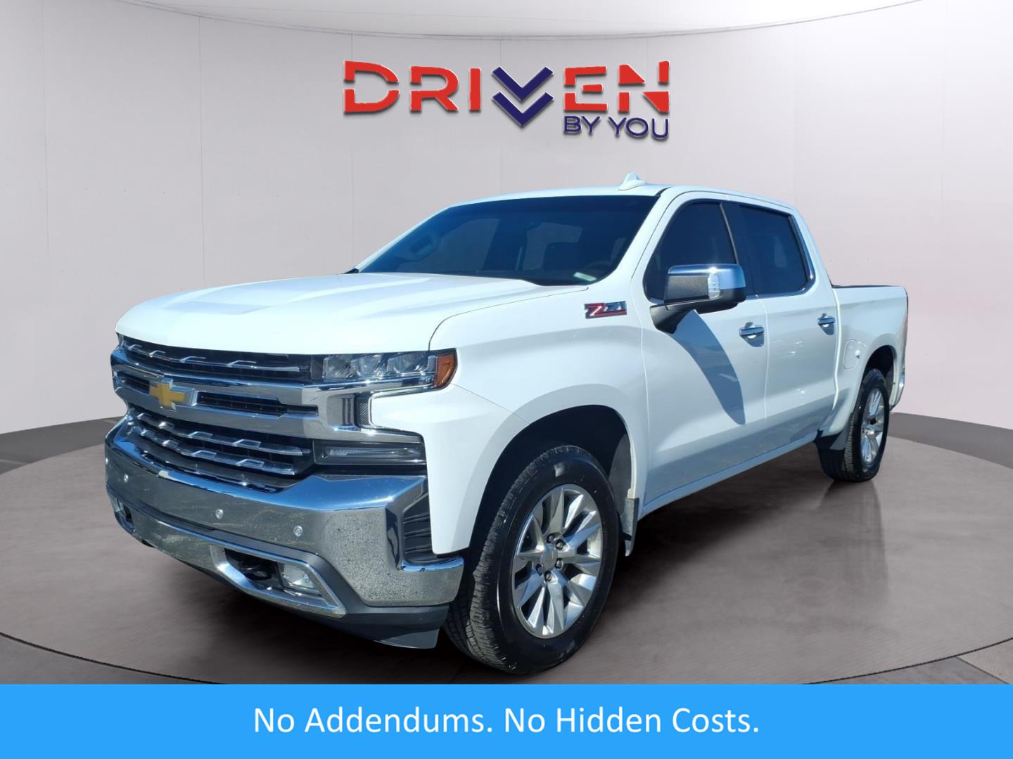 Summit White 2021 Chevrolet Silverado 1500 LTZ Crew Cab 4WD Pickup Truck Four-Wheel Drive 8-Speed Automatic