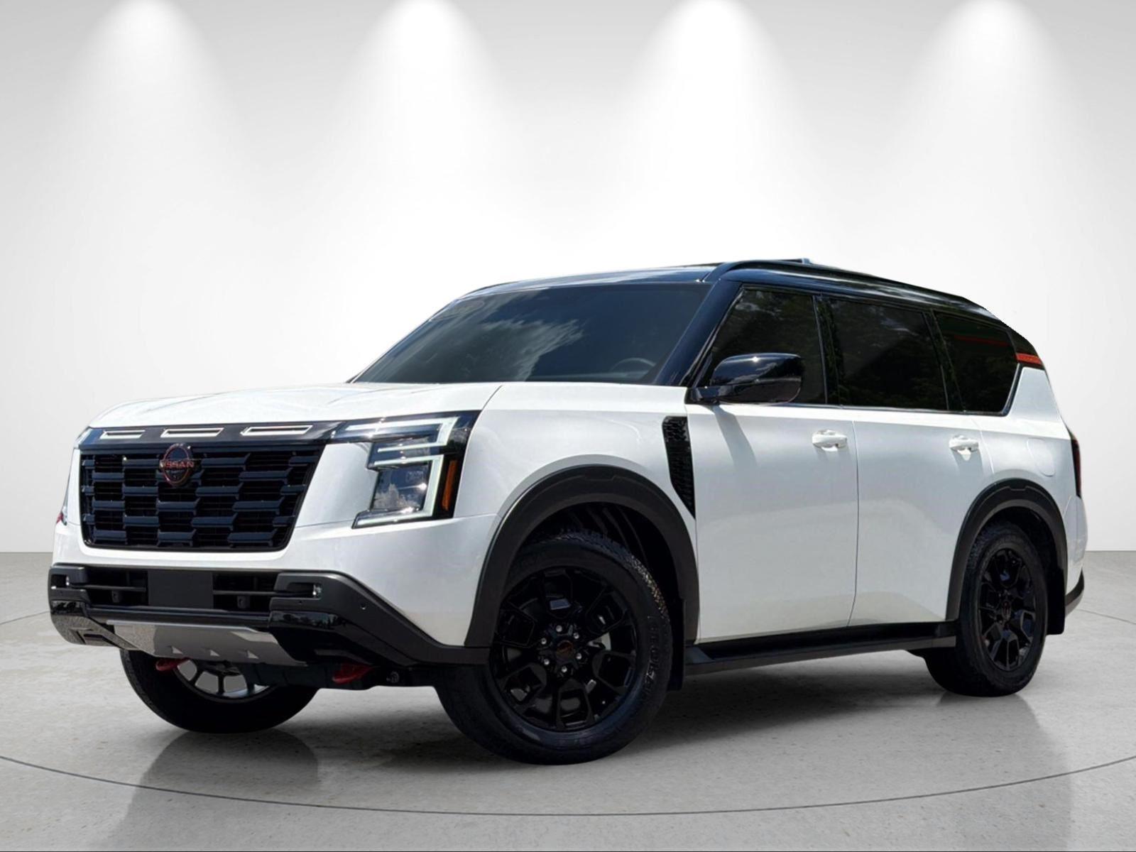 Aspen White Tricoat/Super Black 2025 Nissan Armada SUV / Crossover Four-Wheel Drive Automatic