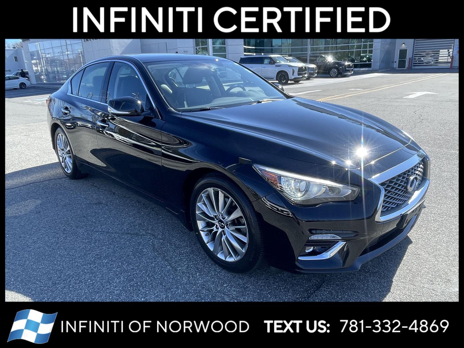 Black Obsidian 2022 INFINITI Q50 Luxe AWD Sedan All-Wheel Drive Automatic