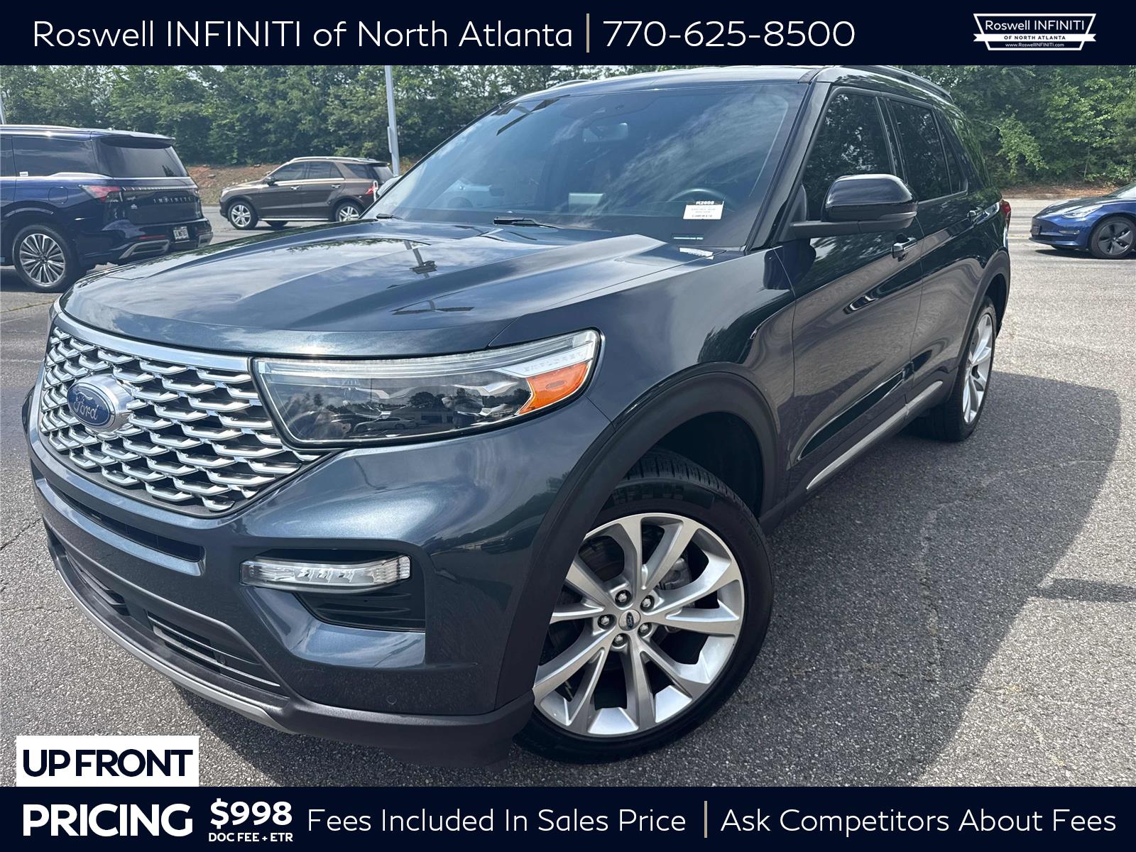 Stone Blue 2022 Ford Explorer Hybrid Platinum AWD SUV / Crossover All-Wheel Drive Automatic
