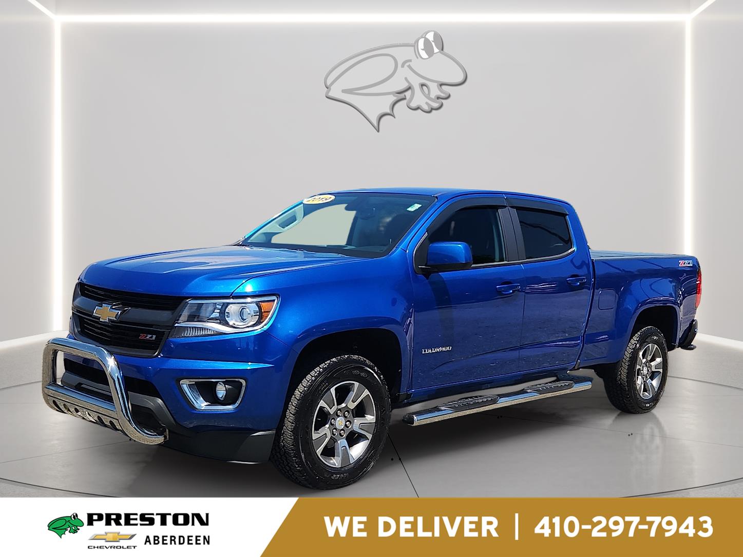 Kinetic Blue Metallic 2019 Chevrolet Colorado Z71 Crew Cab 4WD Pickup Truck Four-Wheel Drive 8-Speed Automatic