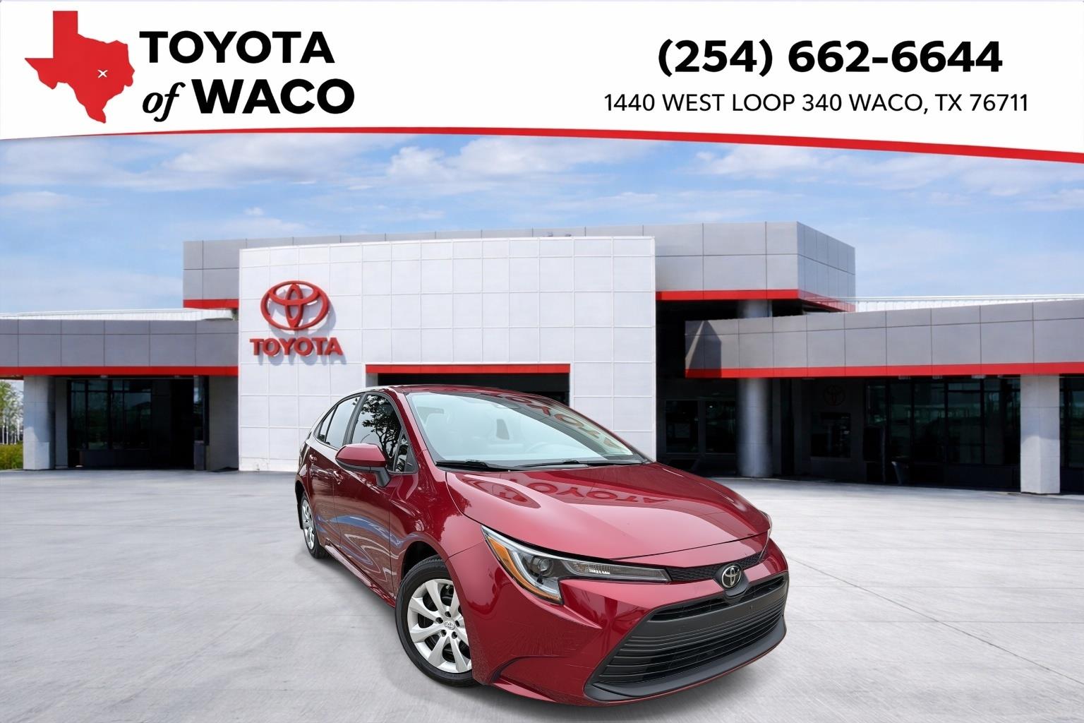 Red (Ruby Flare Pearl) 2025 Toyota Corolla LE FWD Sedan Front-Wheel Drive Continuously Variable Transmission