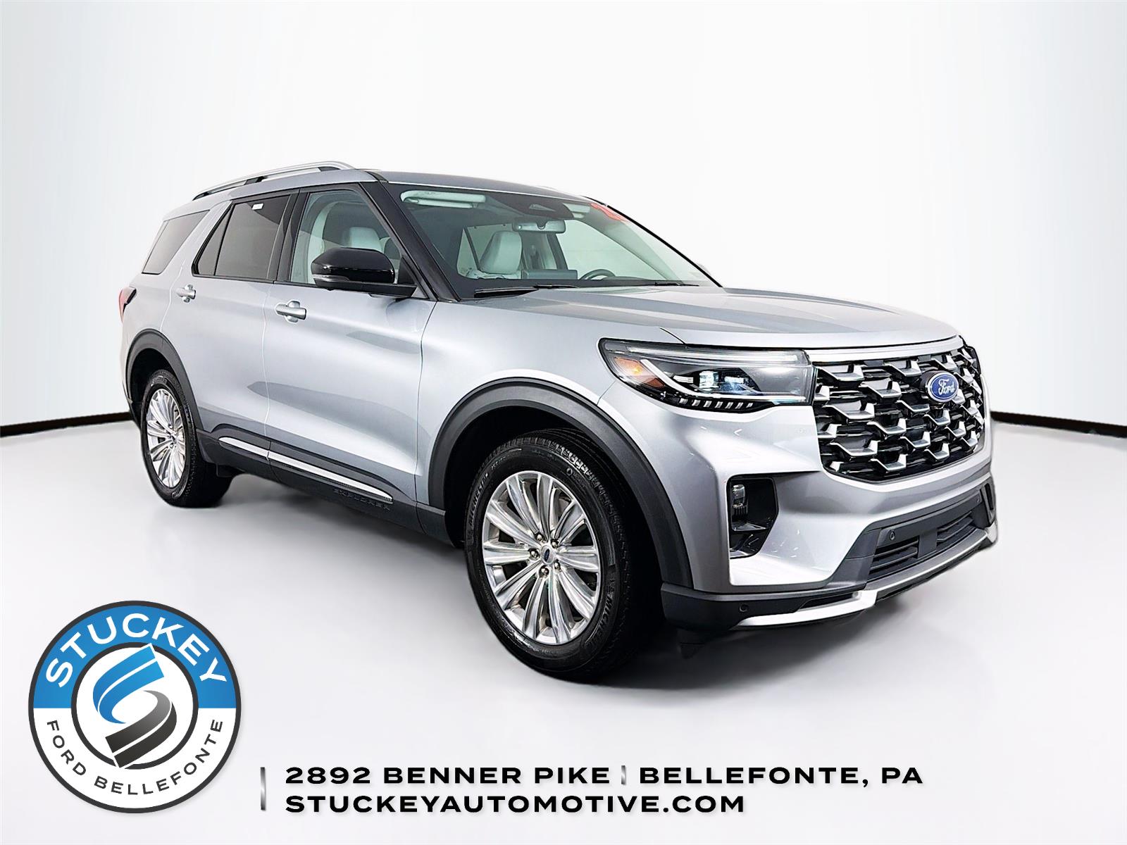 Iconic Silver 2025 Ford Explorer Platinum AWD SUV / Crossover All-Wheel Drive Automatic