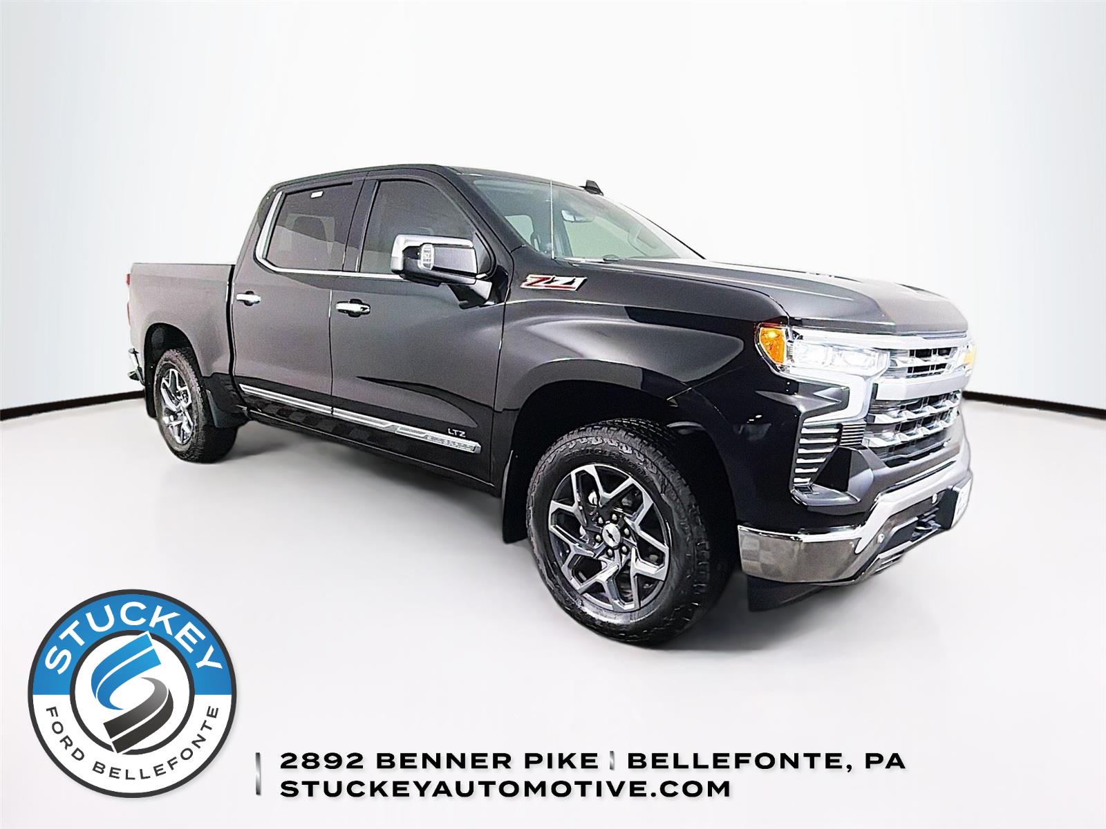 Black 2025 Chevrolet Silverado 1500 LTZ Crew Cab 4WD Pickup Truck Four-Wheel Drive Automatic