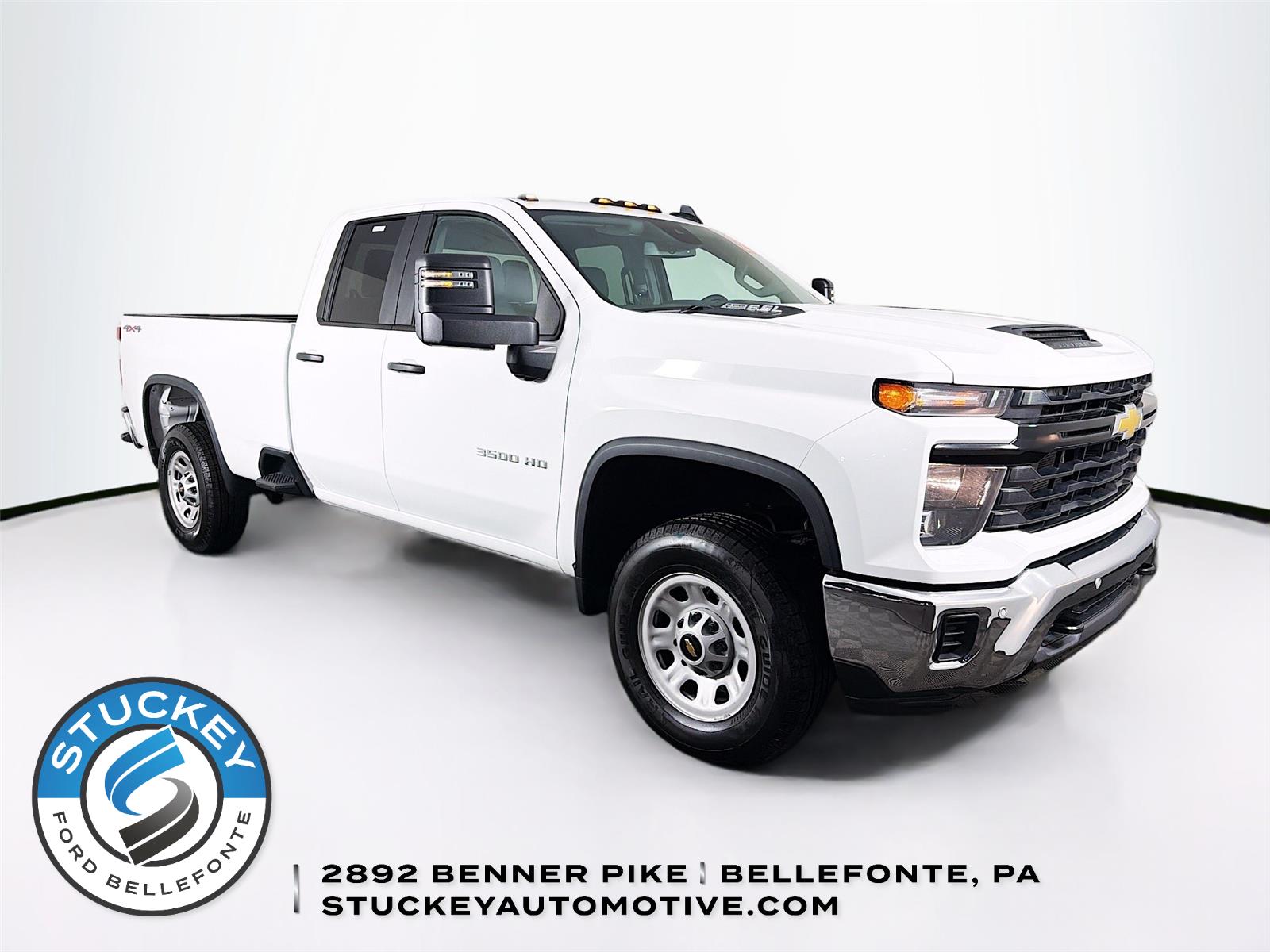 Summit White 2025 Chevrolet Silverado 3500HD Work Truck Double Cab LB 4WD Pickup Truck Four-Wheel Drive Automatic