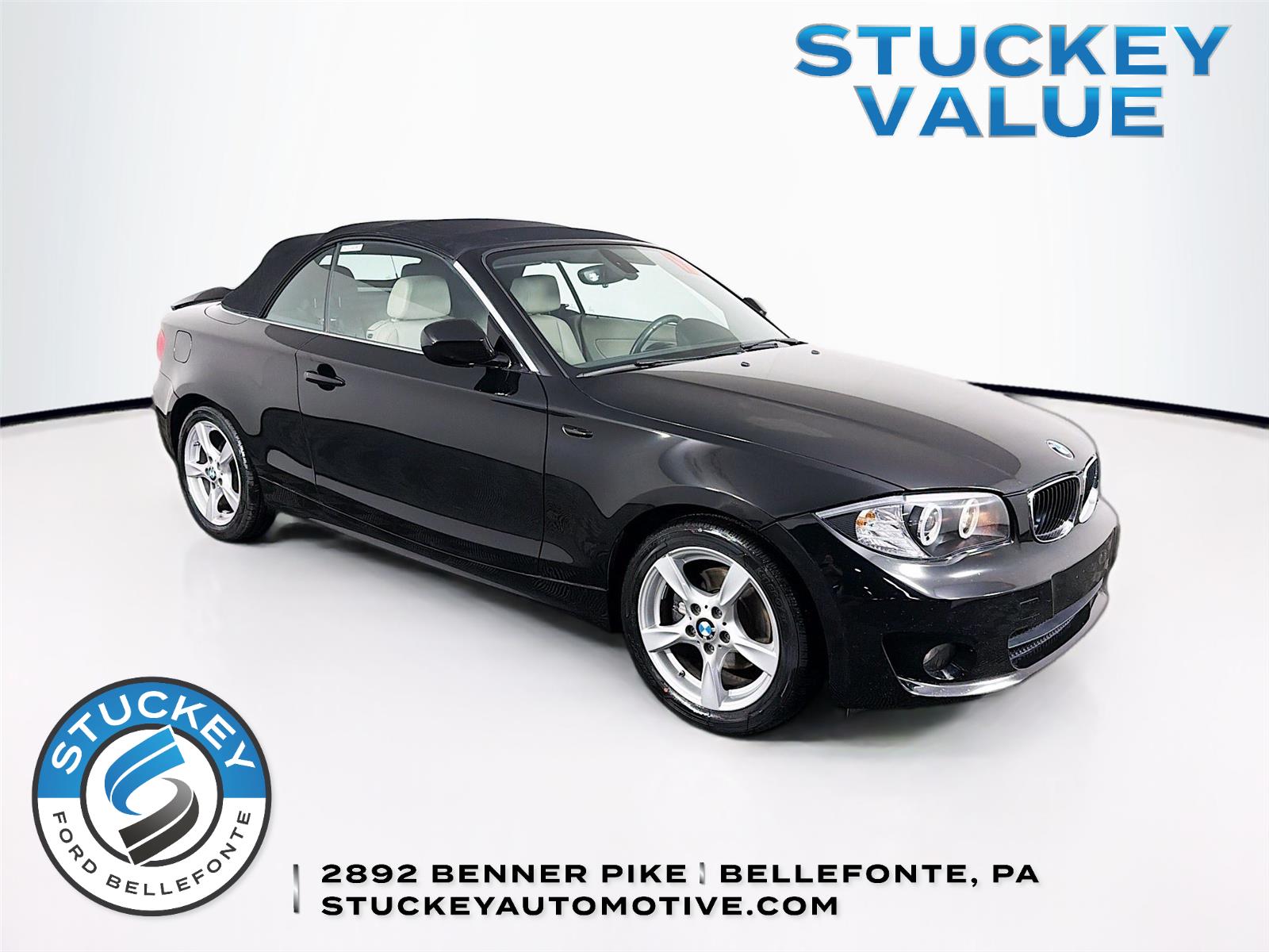 Jet Black 2012 BMW 1 Series 128i Convertible RWD Convertible Rear-Wheel Drive 6-Speed Manual
