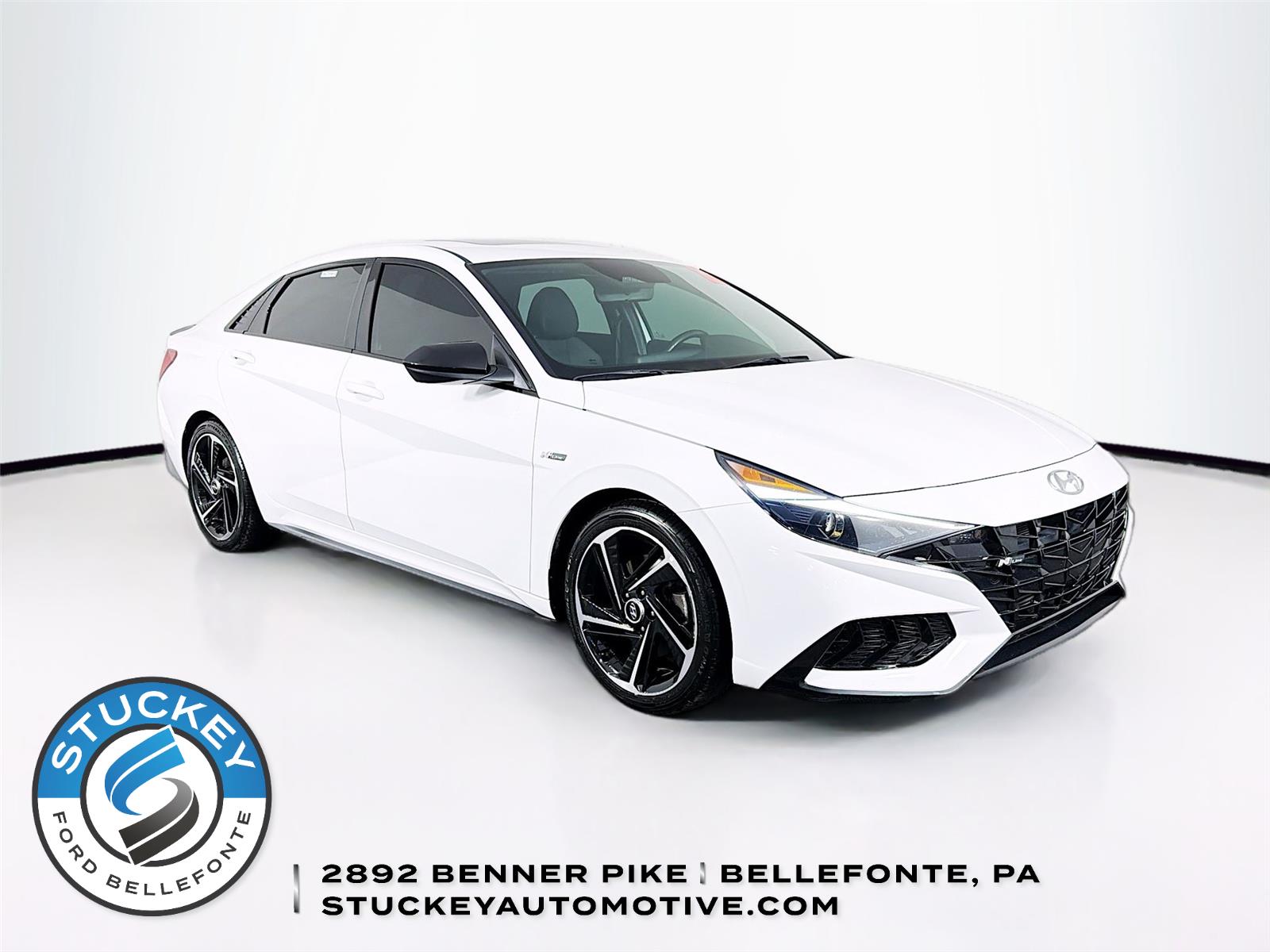 Lunar White 2023 Hyundai Elantra N Line FWD Sedan Front-Wheel Drive Automatic