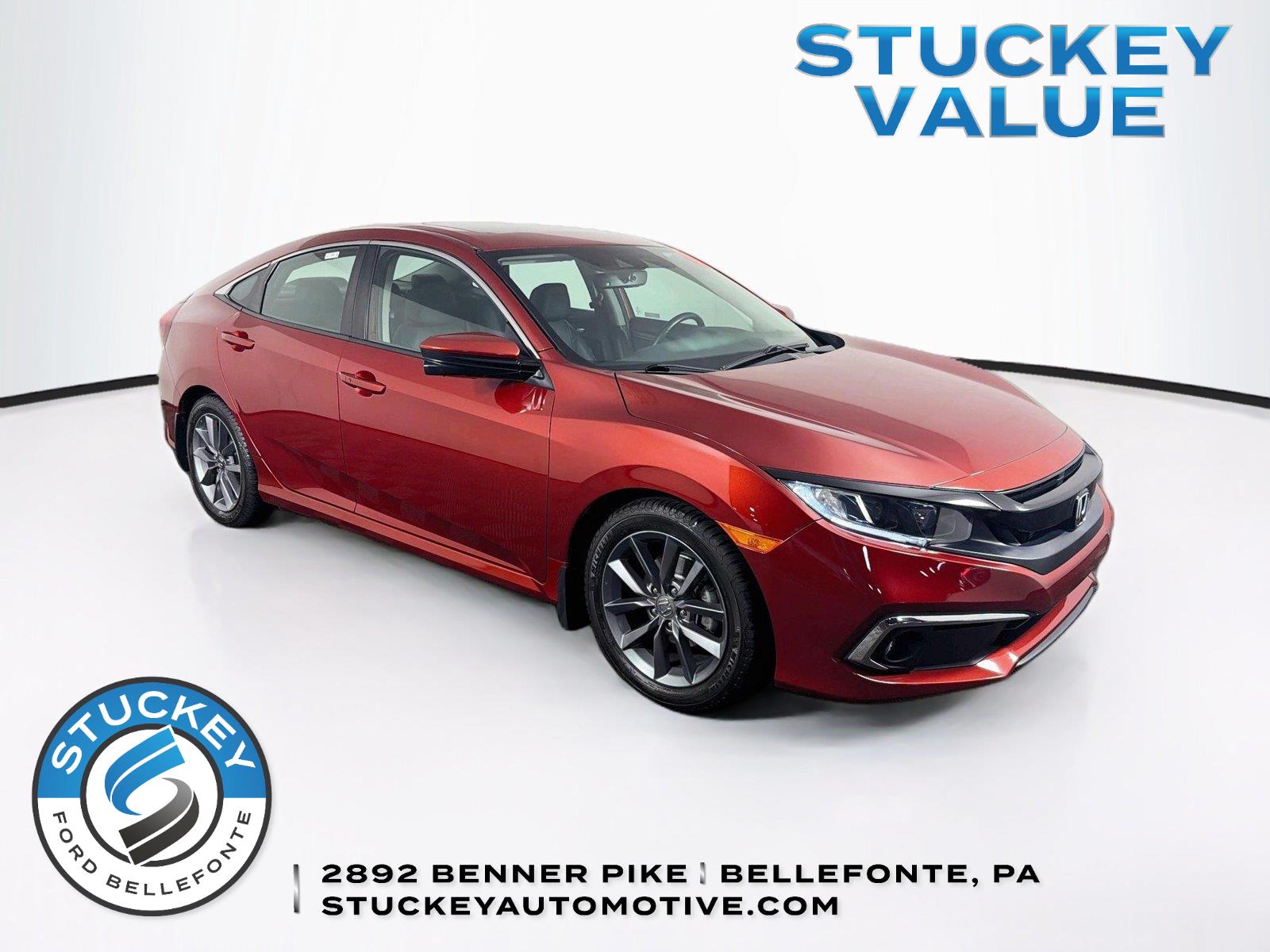 Molten Lava Pearl 2019 Honda Civic Sedan Front-Wheel Drive Continuously Variable Transmission