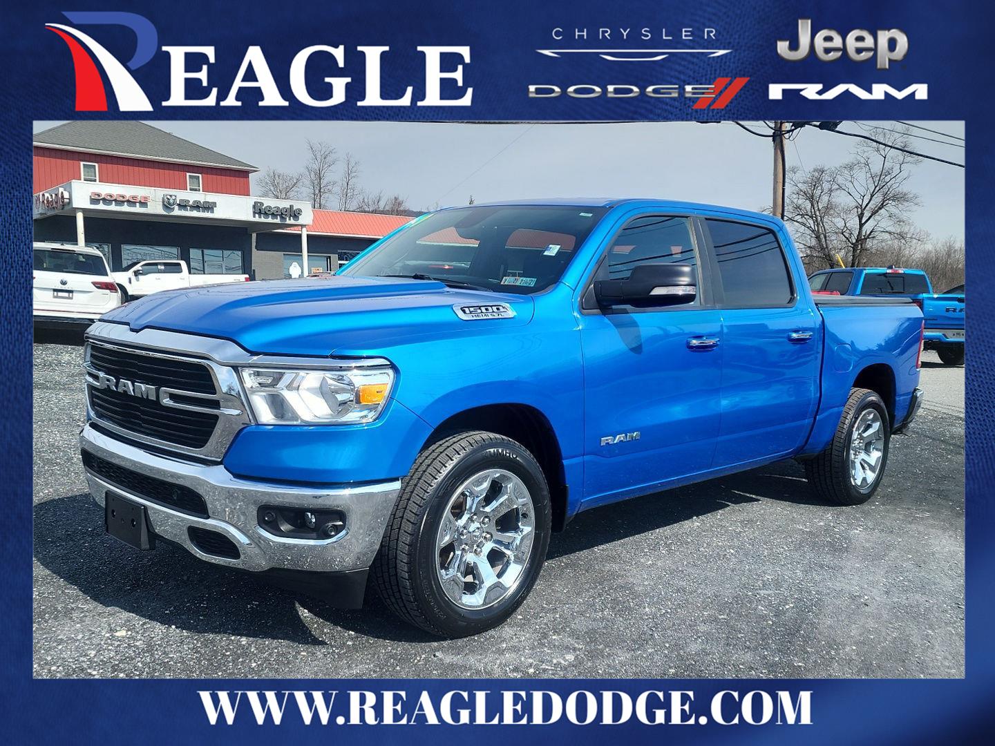 Hydro Blue Pearlcoat 2020 RAM 1500 Big Horn Crew Cab 4WD Pickup Truck Four-Wheel Drive 8-Speed Automatic