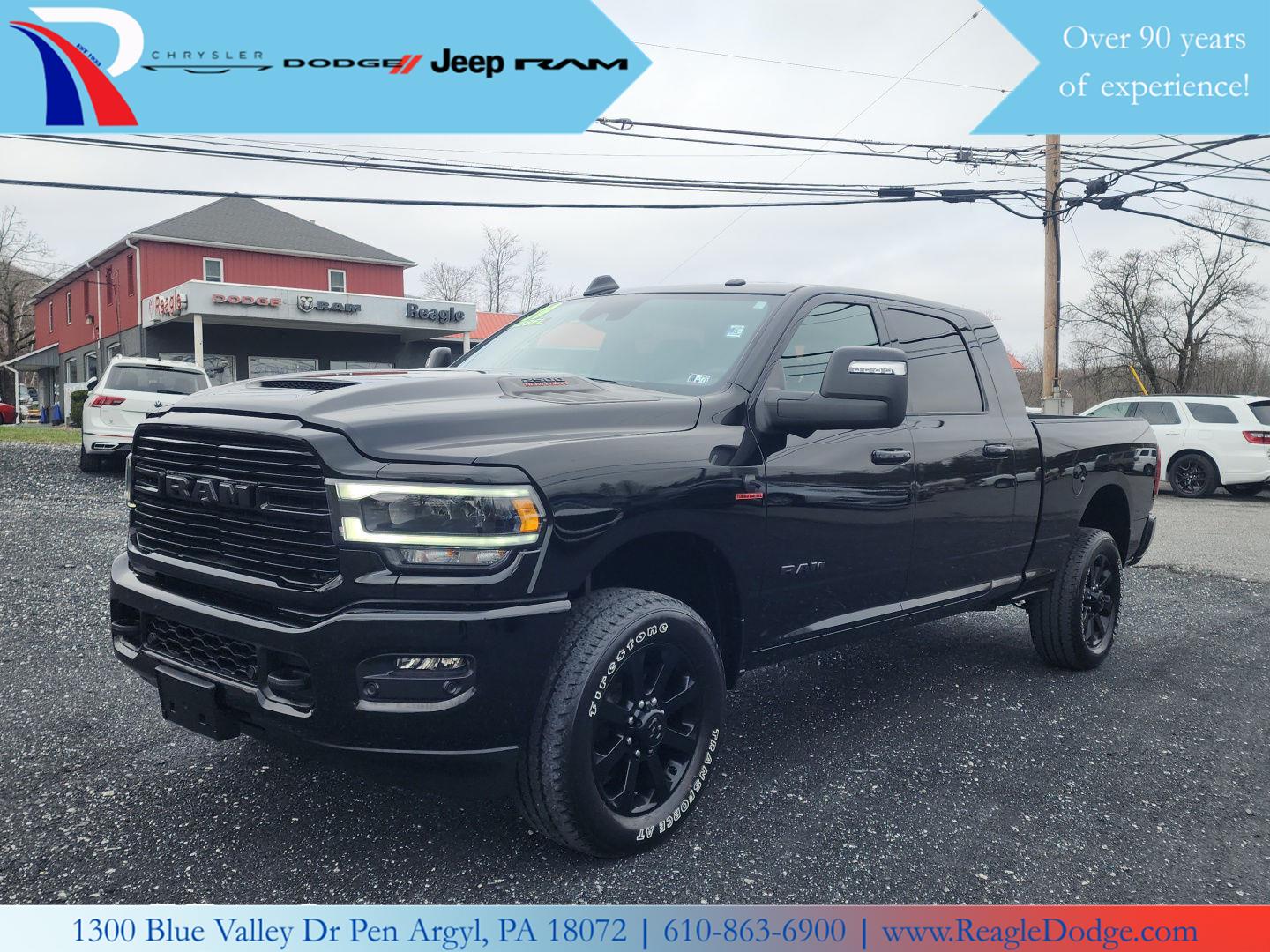 Diamond Black Crystal Pearlcoat 2024 RAM 2500 Laramie Mega Cab 4WD Pickup Truck Four-Wheel Drive 8-Speed Automatic