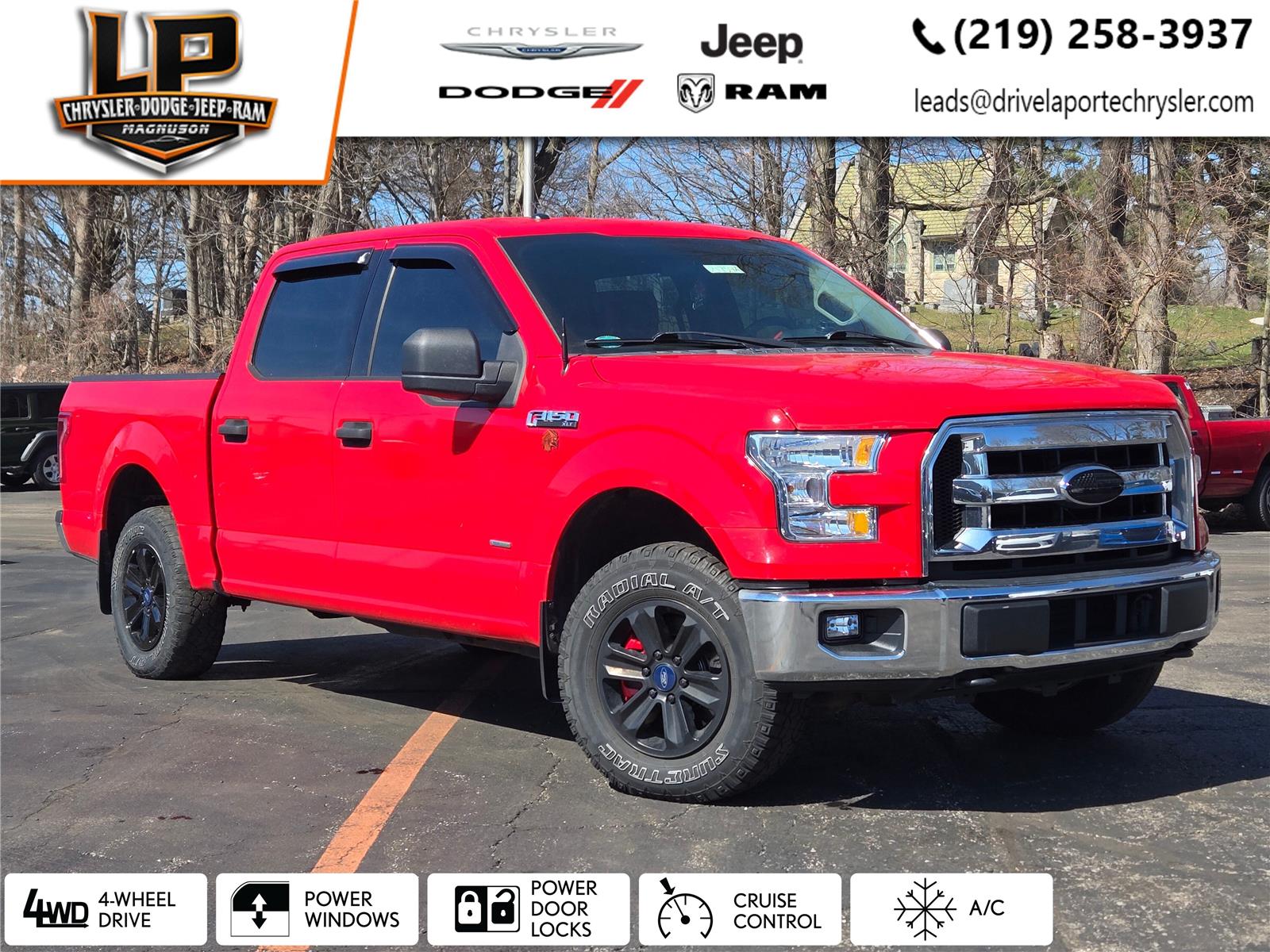 Race Red 2015 Ford F-150 XLT SuperCrew 4WD Pickup Truck Four-Wheel Drive 6-Speed Automatic