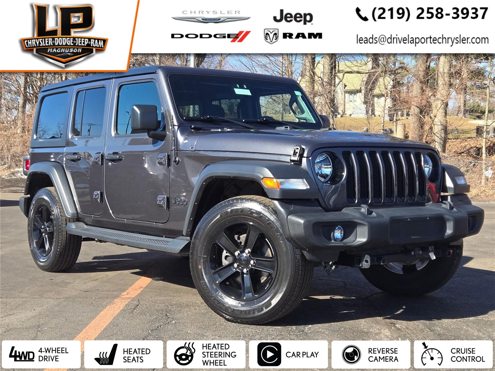 Gray (Granite Crystal Metallic Clearcoat) 2023 Jeep Wrangler Sport Altitude 4-Door 4WD SUV / Crossover Four-Wheel Drive 8-Speed Automatic