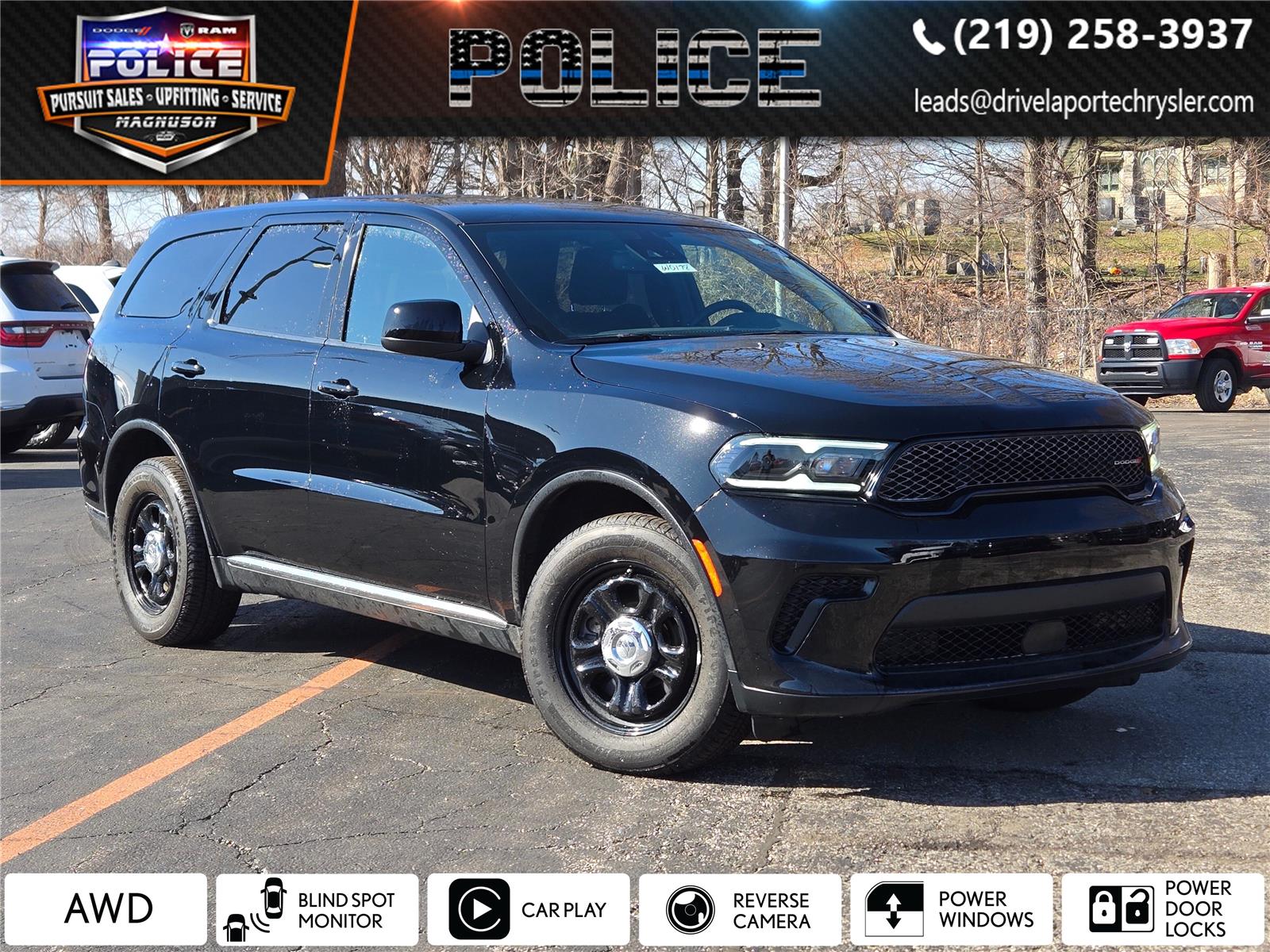 DB Black Clearcoat 2025 Dodge Durango Pursuit AWD SUV / Crossover All-Wheel Drive 8-Speed Automatic