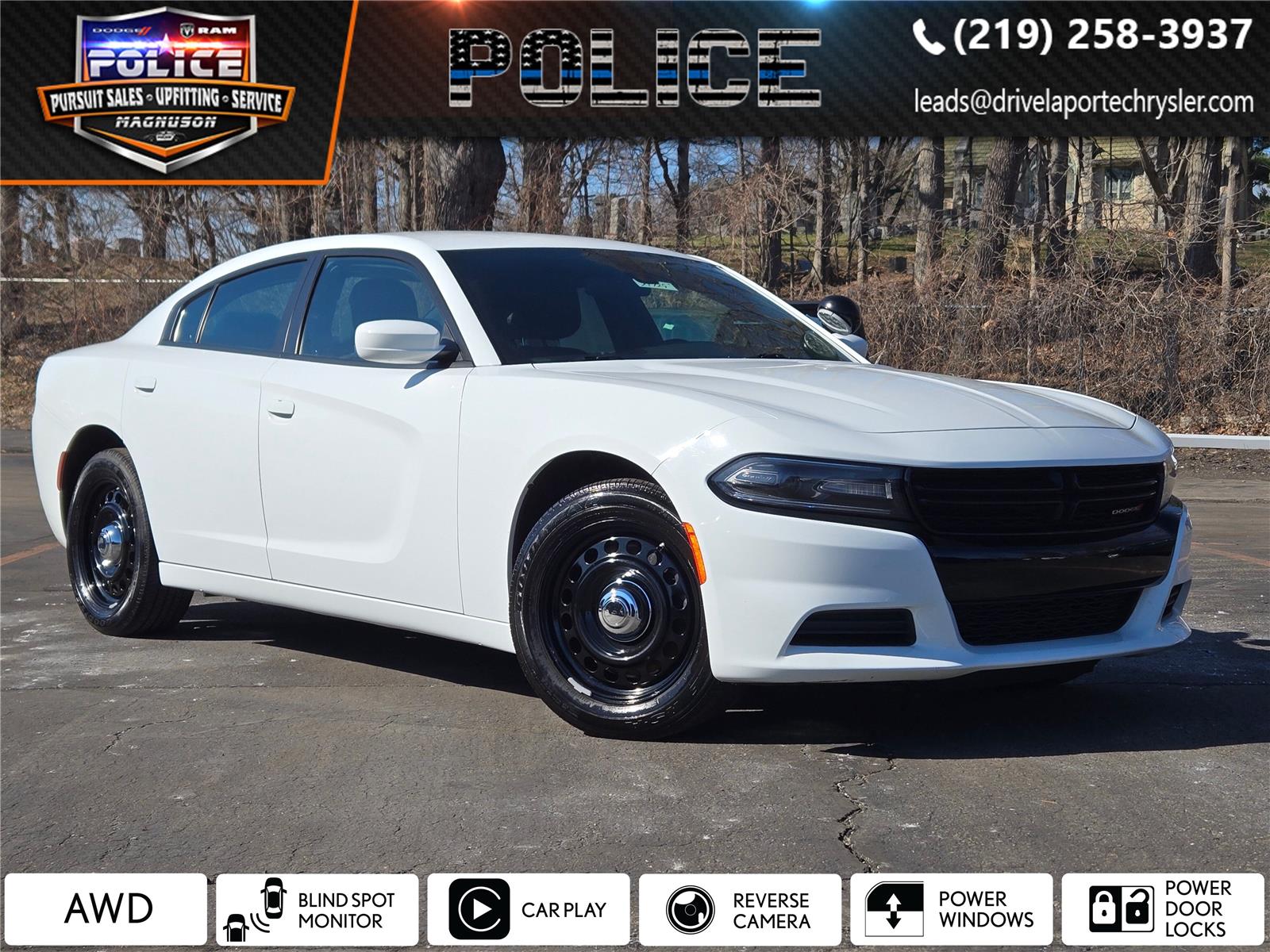 White Knuckle Clearcoat 2021 Dodge Charger Police AWD Sedan All-Wheel Drive 8-Speed Automatic