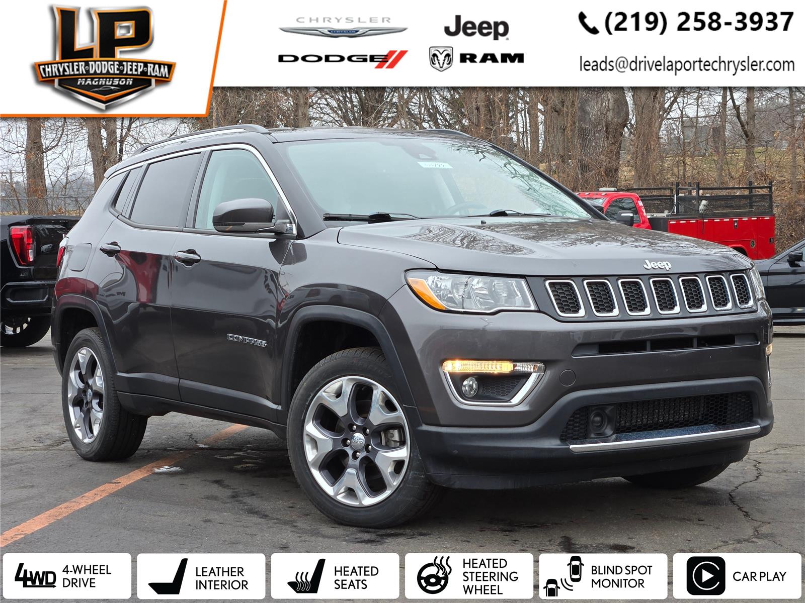 Gray (Granite Crystal Metallic Clearcoat) 2021 Jeep Compass Limited 4WD SUV / Crossover Four-Wheel Drive 9-Speed Automatic