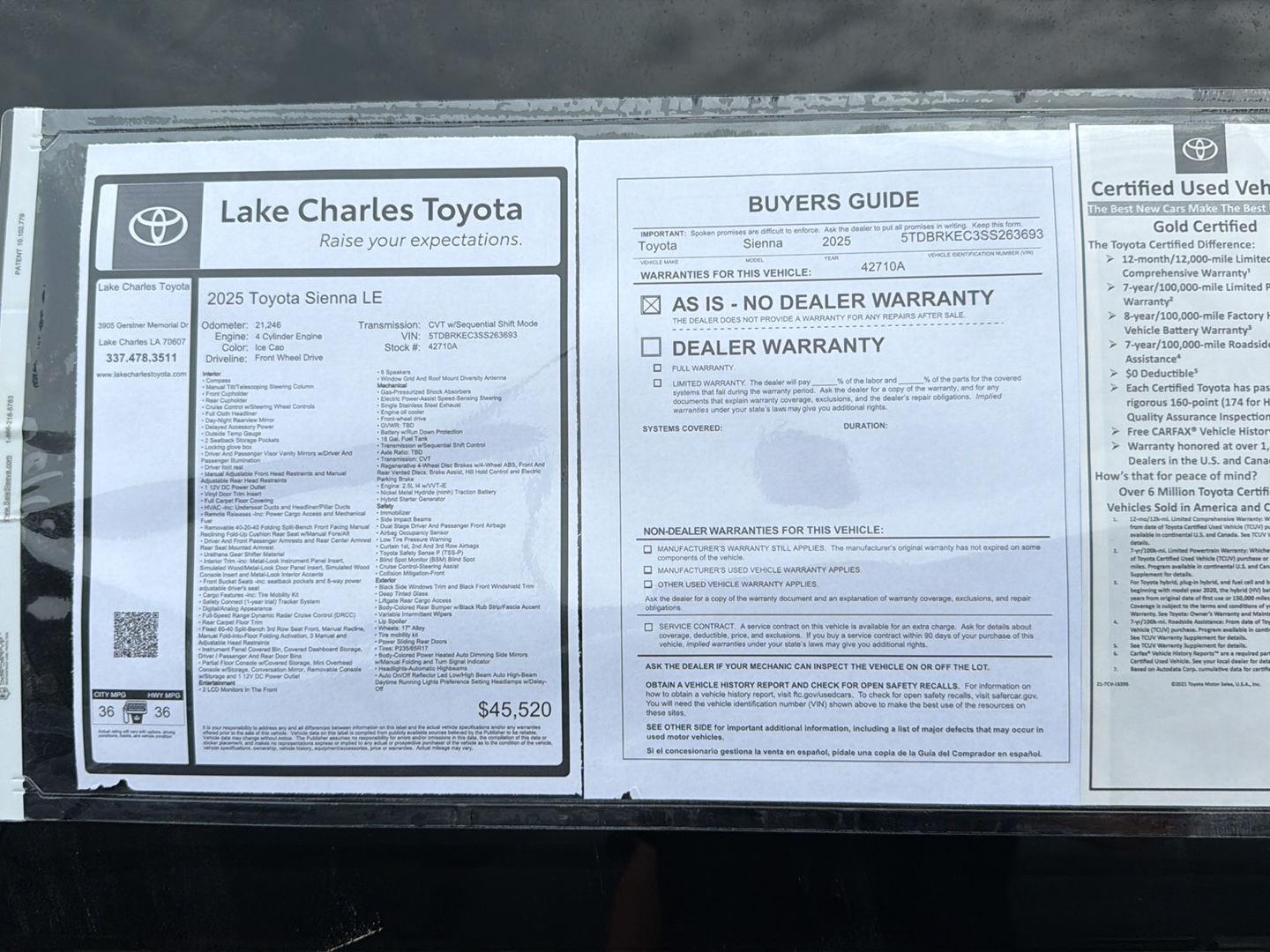 Used 2025 Toyota Sienna Van